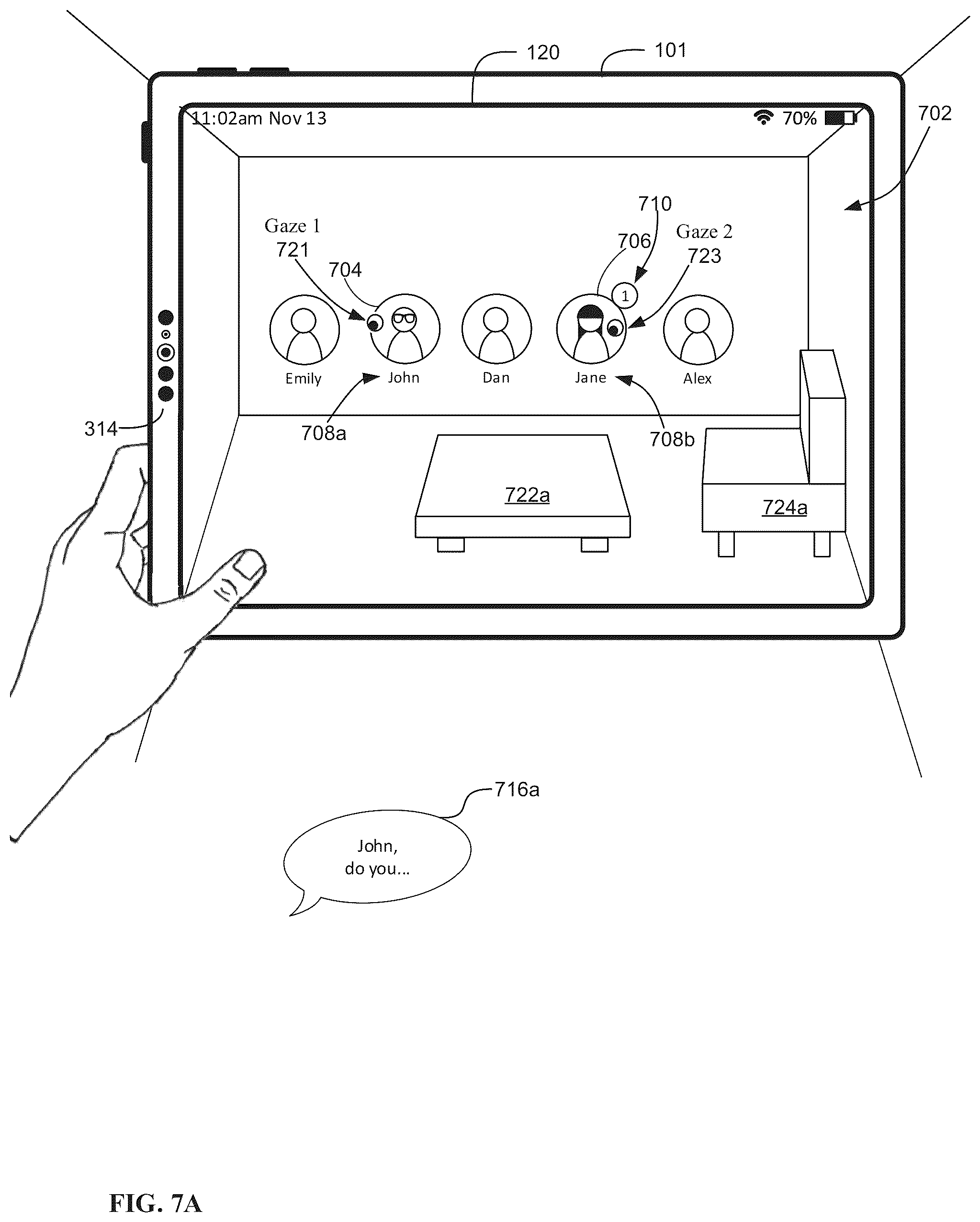 Patent US12321666 Figure 7 – Methods for quick message response and dictation in a three-dimensional environment
