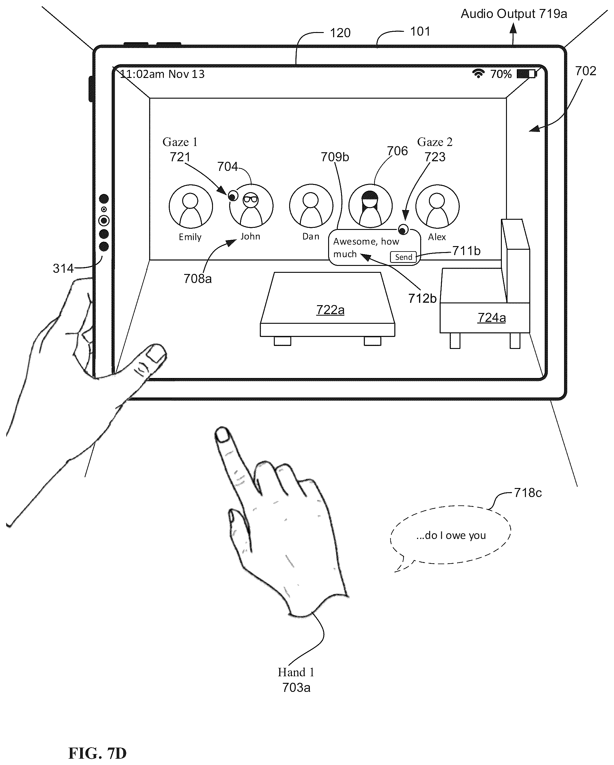 Patent US12321666 Figure 10 – Methods for quick message response and dictation in a three-dimensional environment