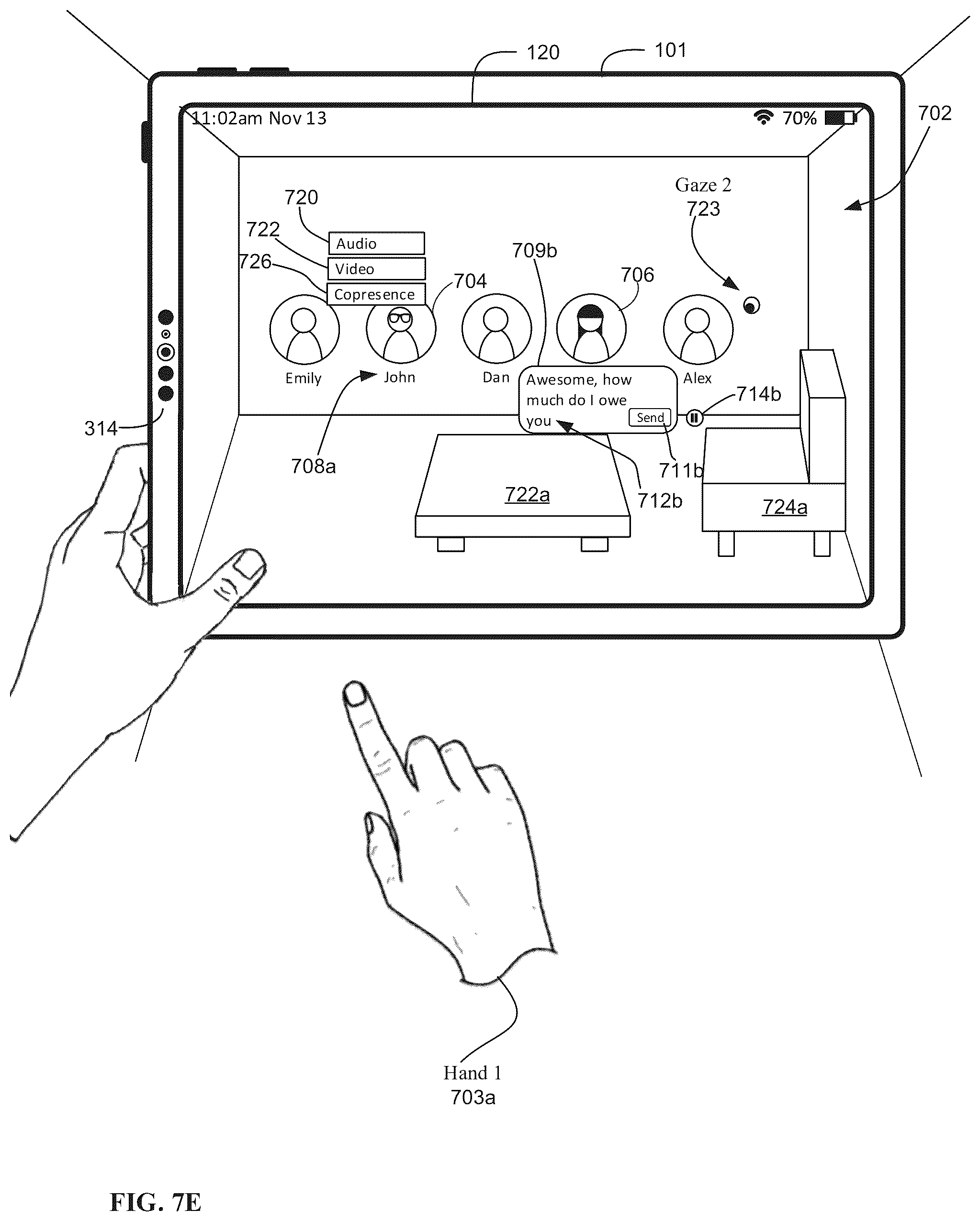 Patent US12321666 Figure 11 – Methods for quick message response and dictation in a three-dimensional environment