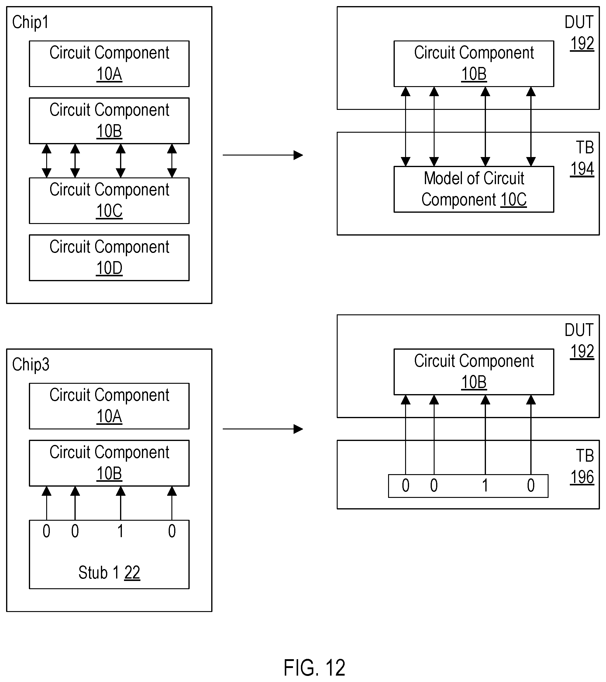 Patent US12321681 Figure 7 – Full die and partial die tape outs from common design