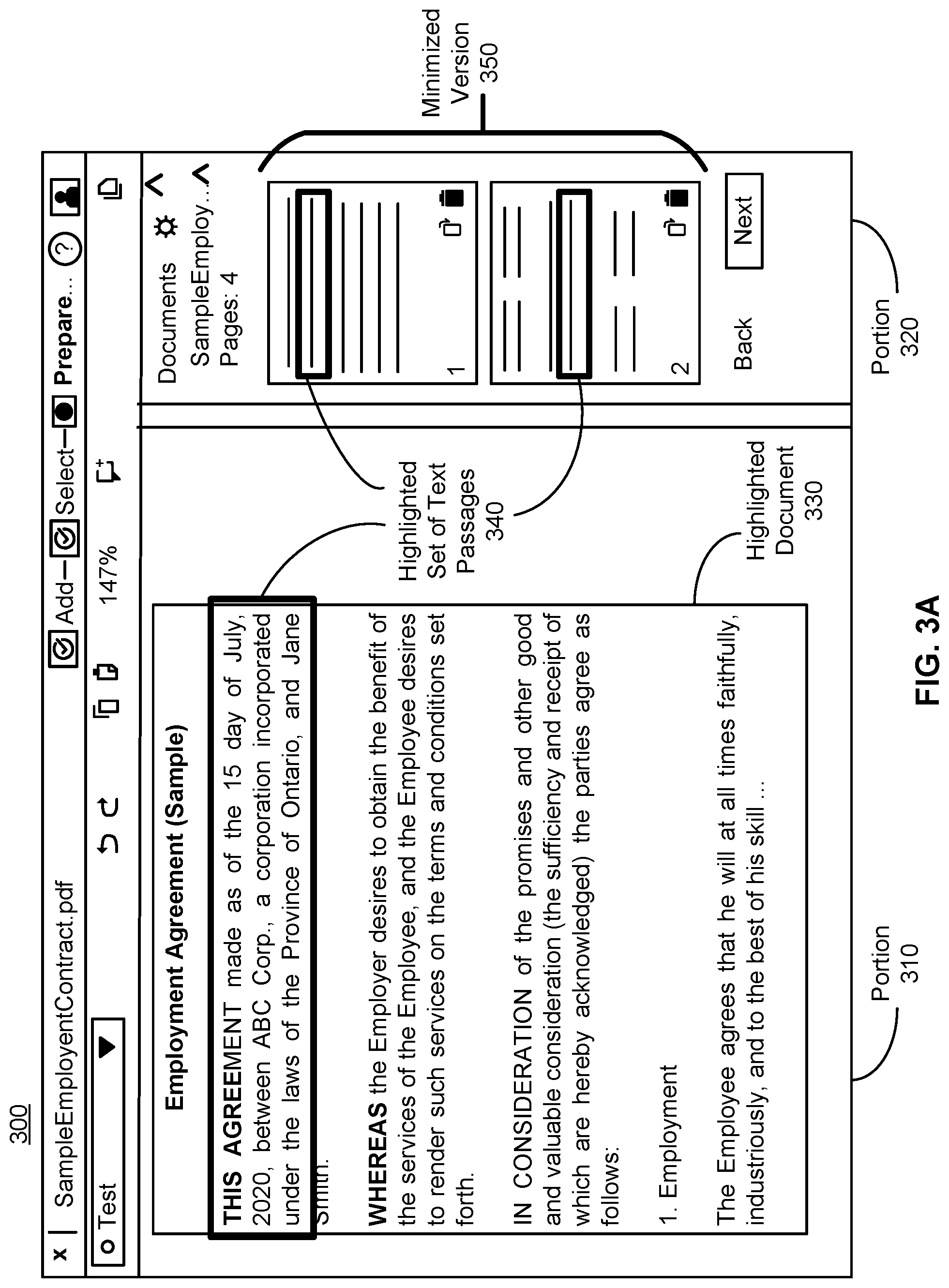 Patent US12321689 Figure 3 – Automated document highlighting in a digital management platform
