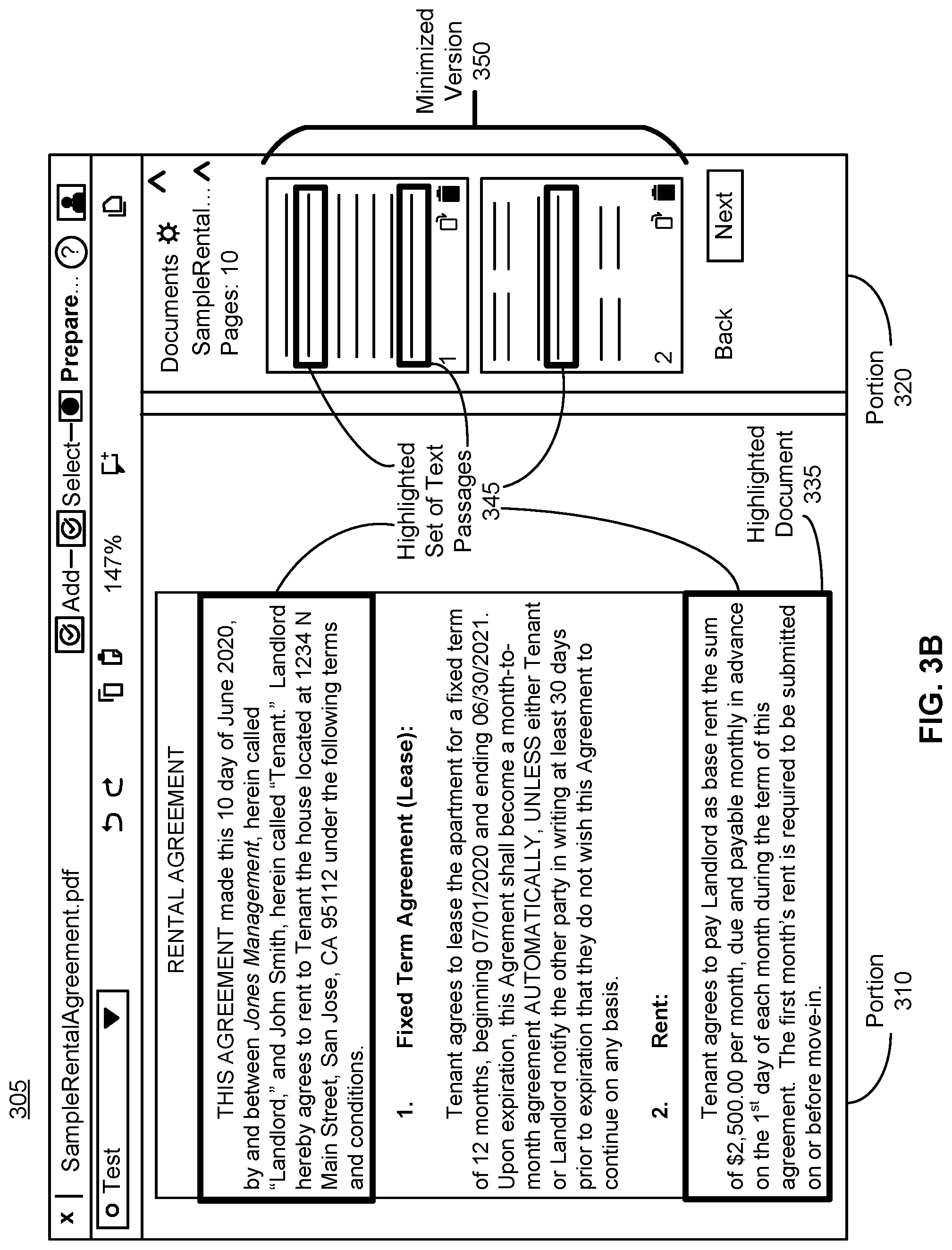 Patent US12321689 Figure 4 – Automated document highlighting in a digital management platform