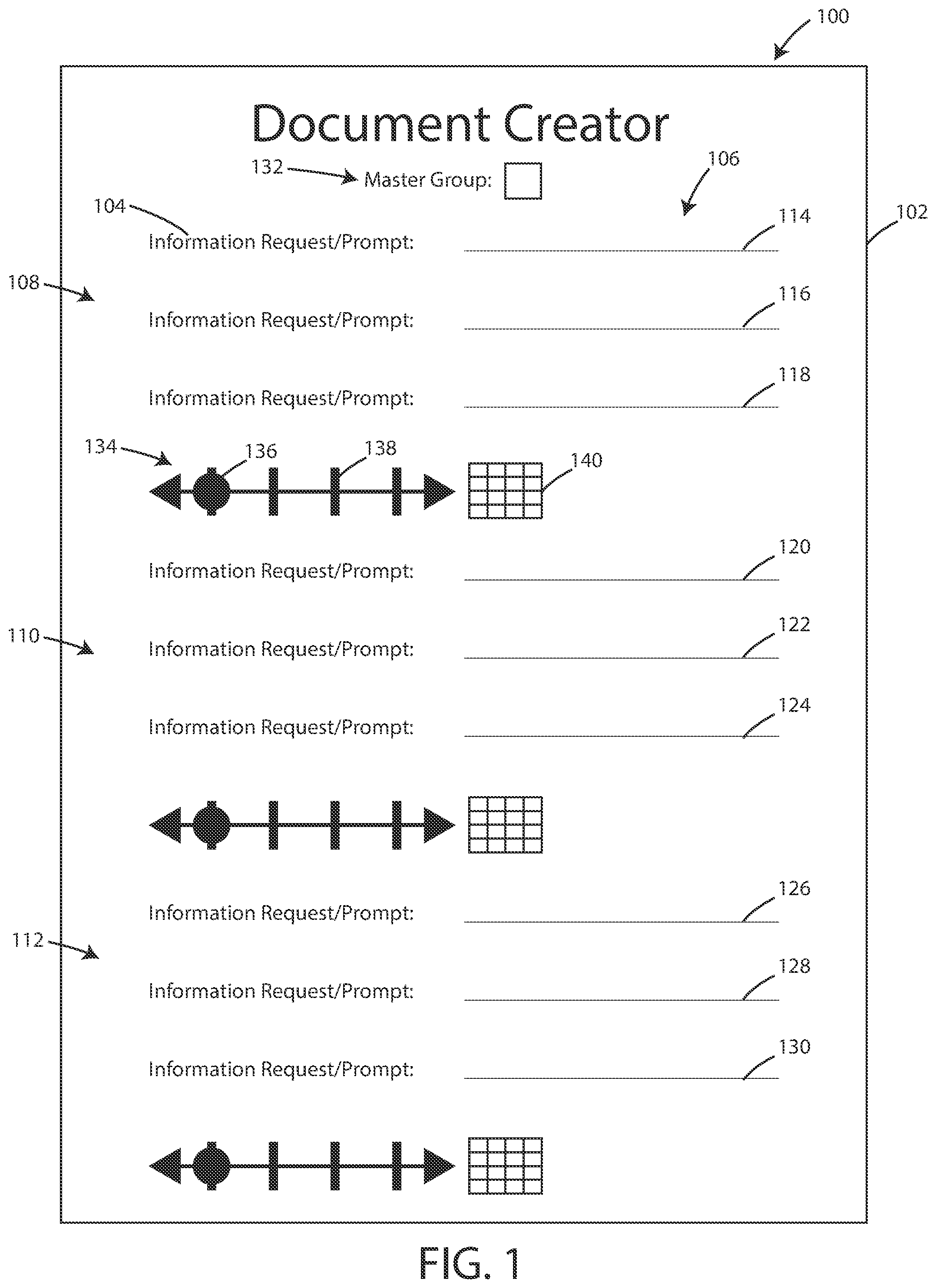 Patent US12321694 Figure 1 – User interface and systems for document creation