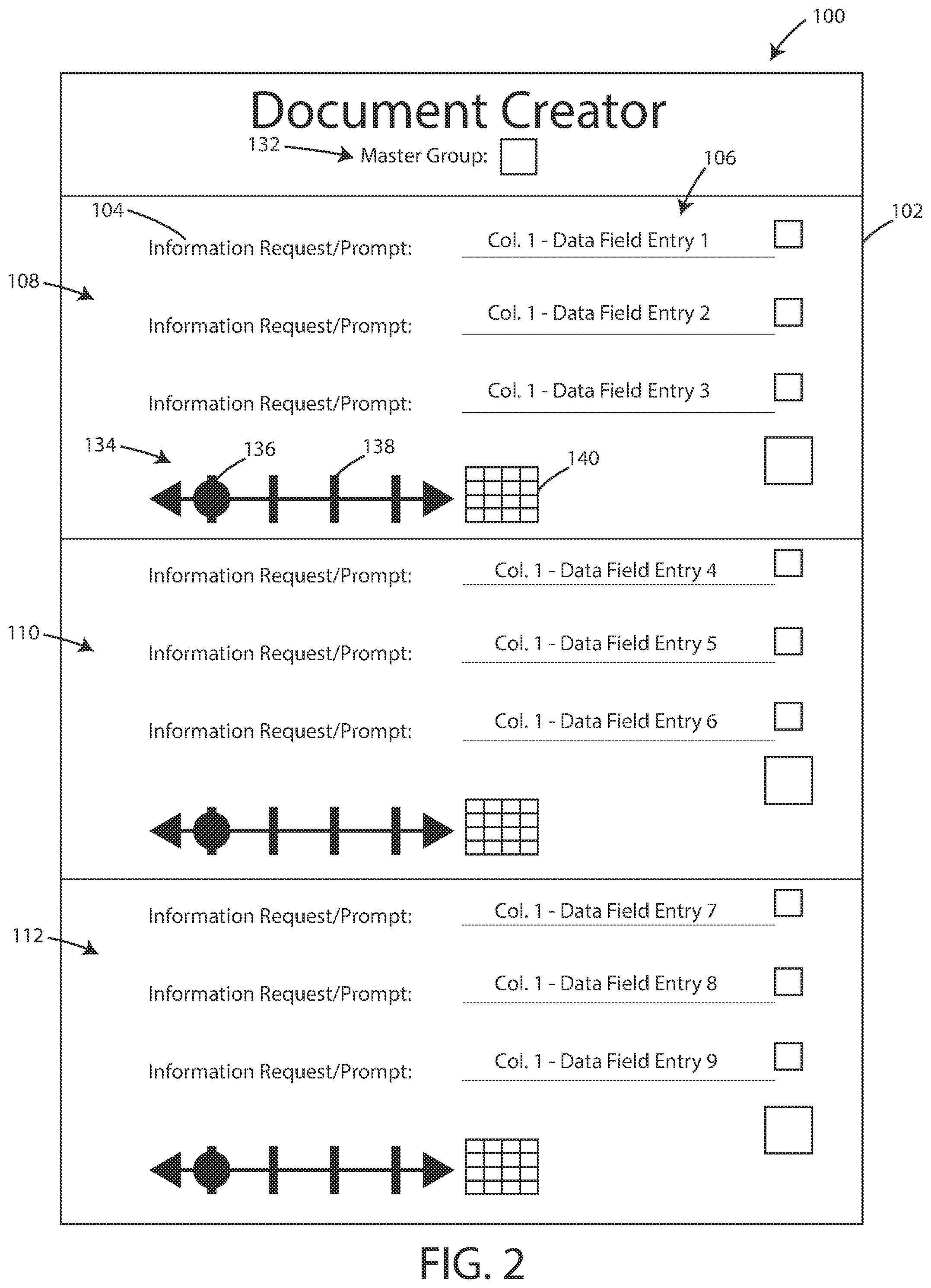 Patent US12321694 Figure 2 – User interface and systems for document creation