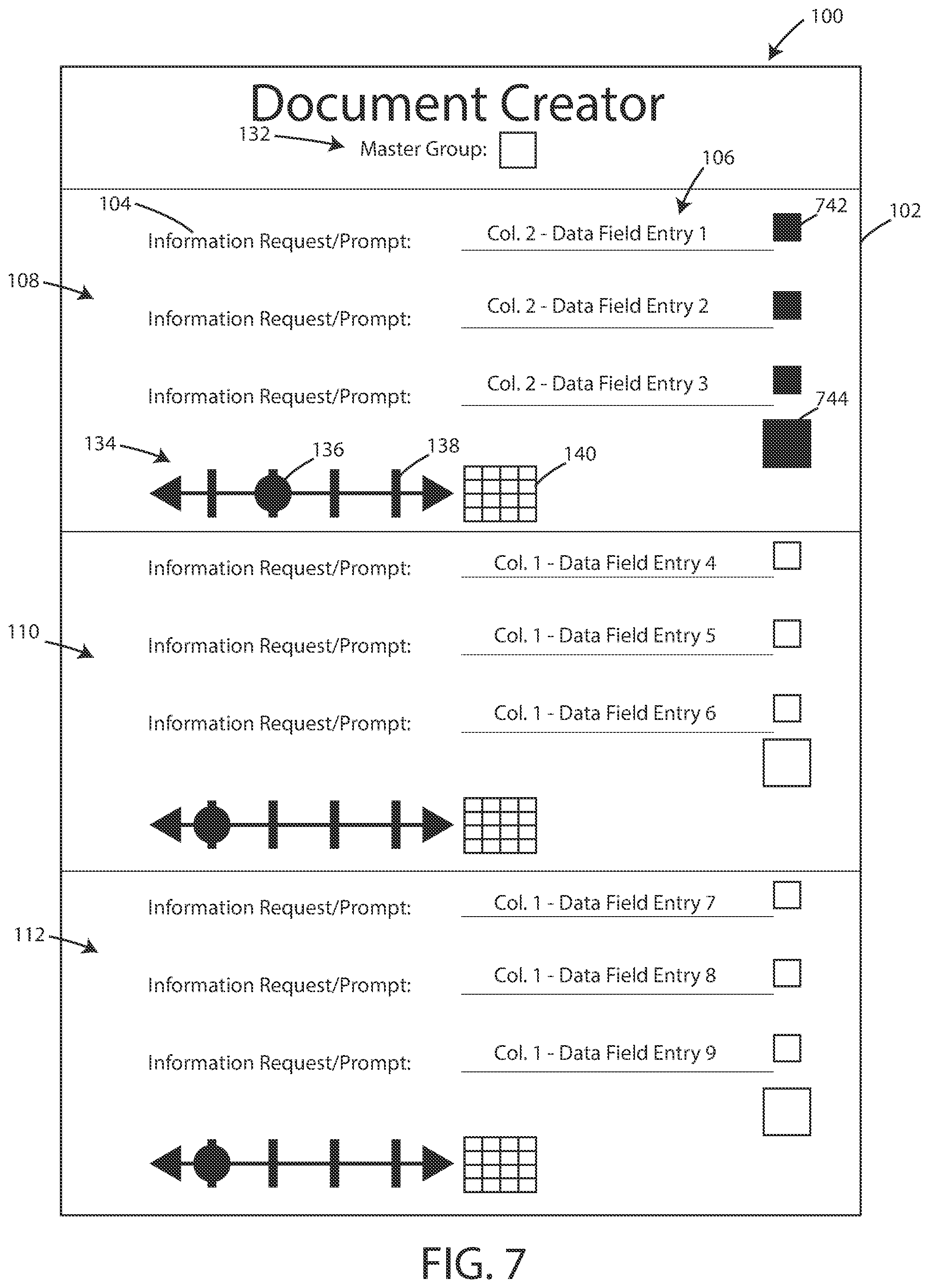 Patent US12321694 Figure 7 – User interface and systems for document creation