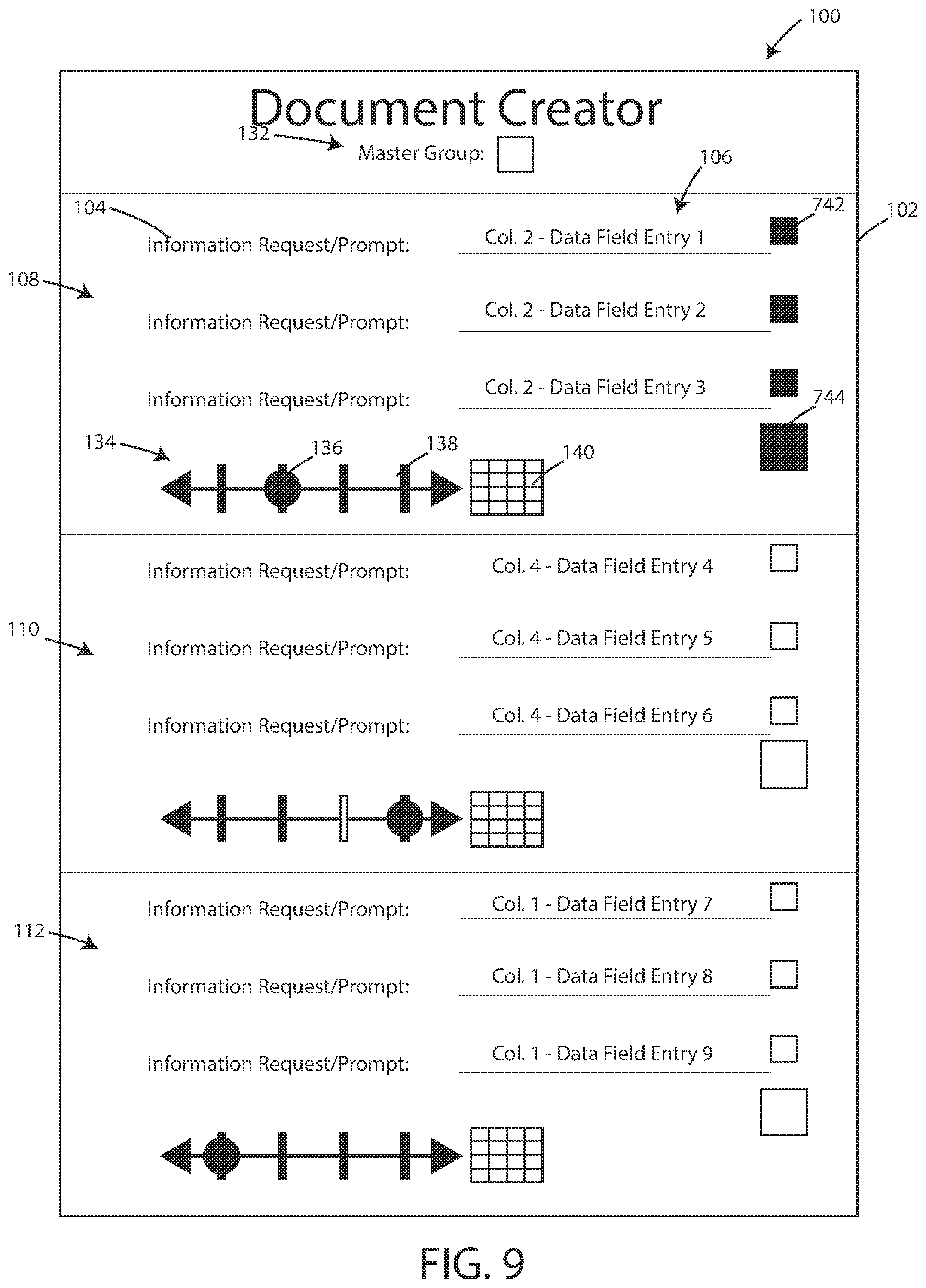 Patent US12321694 Figure 9 – User interface and systems for document creation