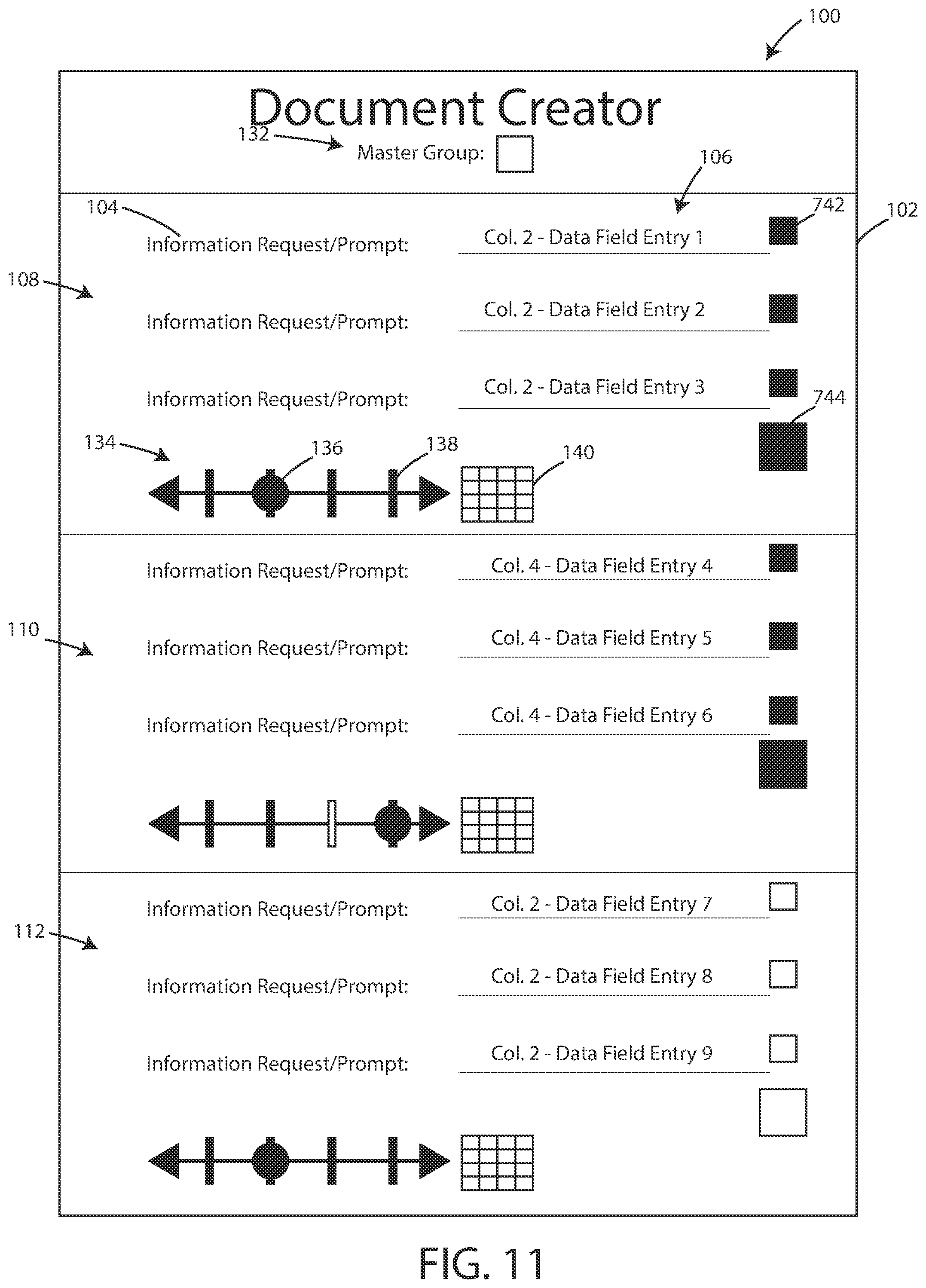 Patent US12321694 Figure 11 – User interface and systems for document creation