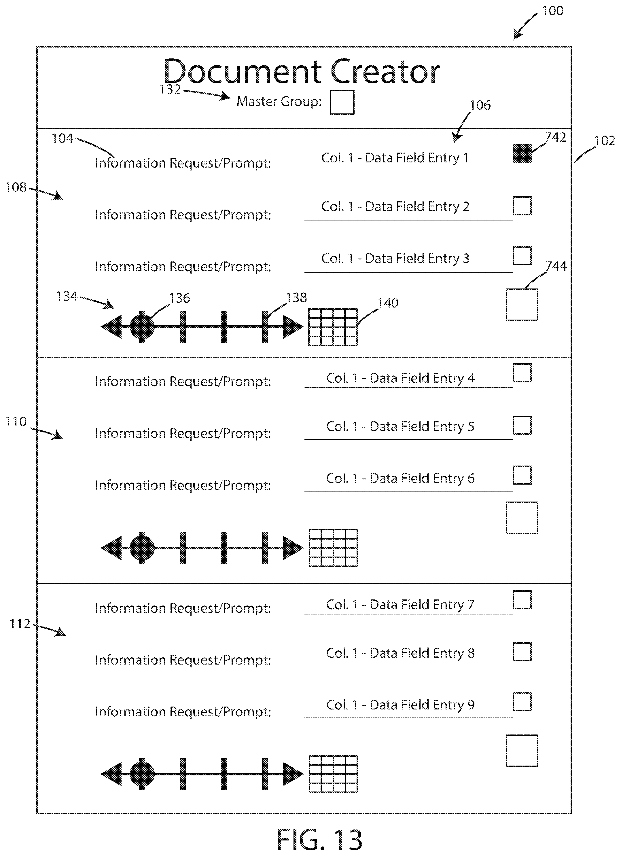 Patent US12321694 Figure 13 – User interface and systems for document creation