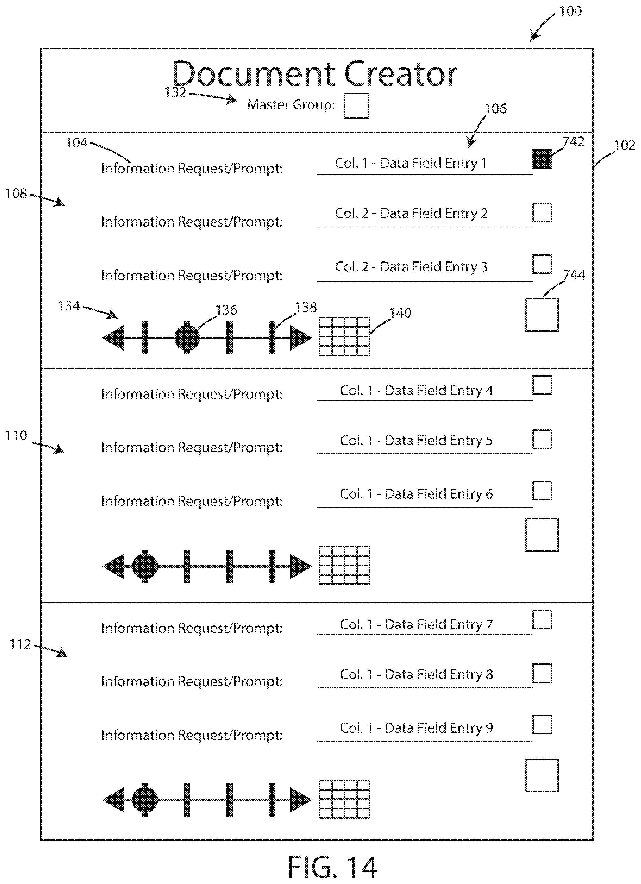 Patent US12321694 Figure 14 – User interface and systems for document creation