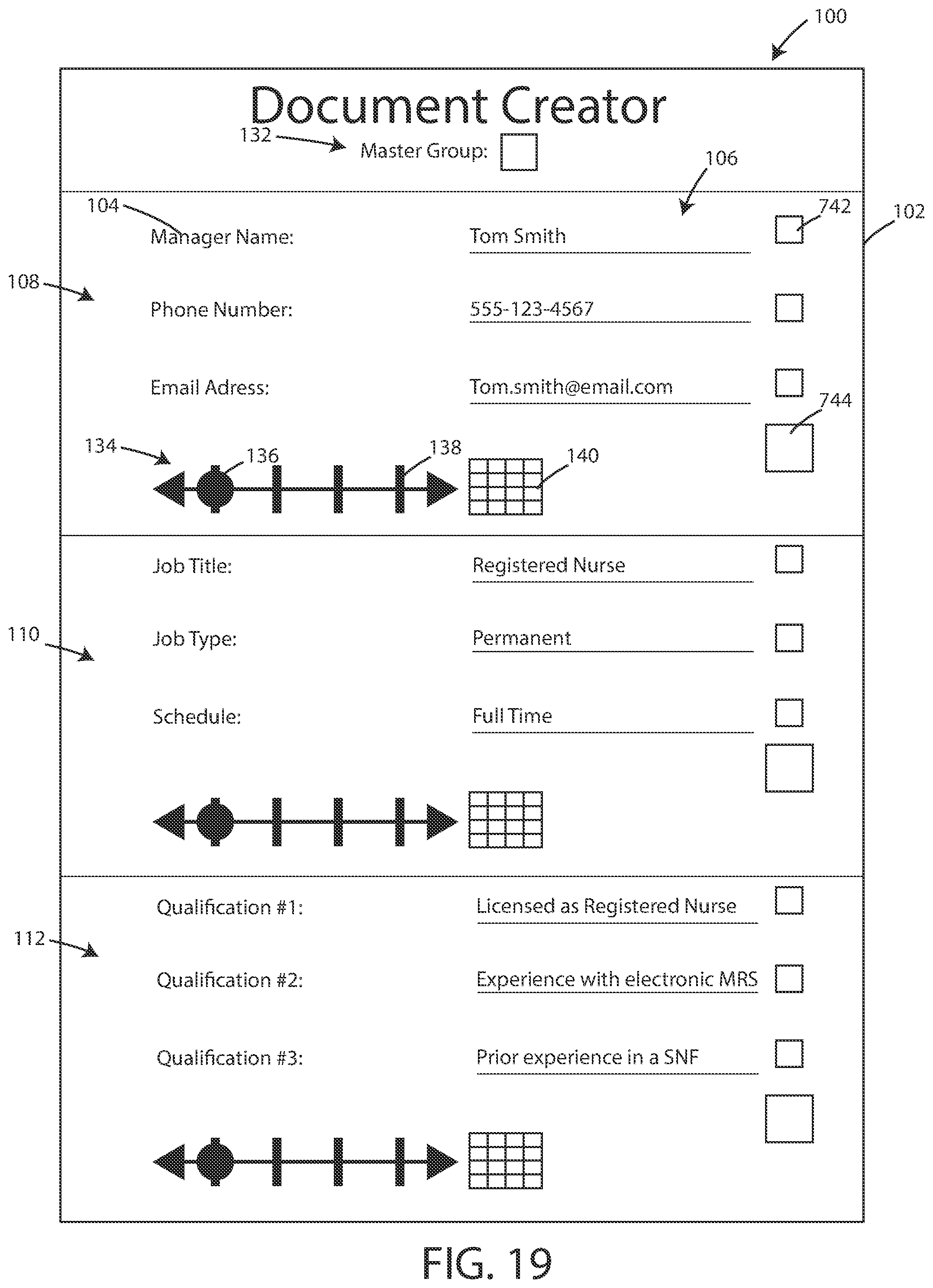 Patent US12321694 Figure 19 – User interface and systems for document creation