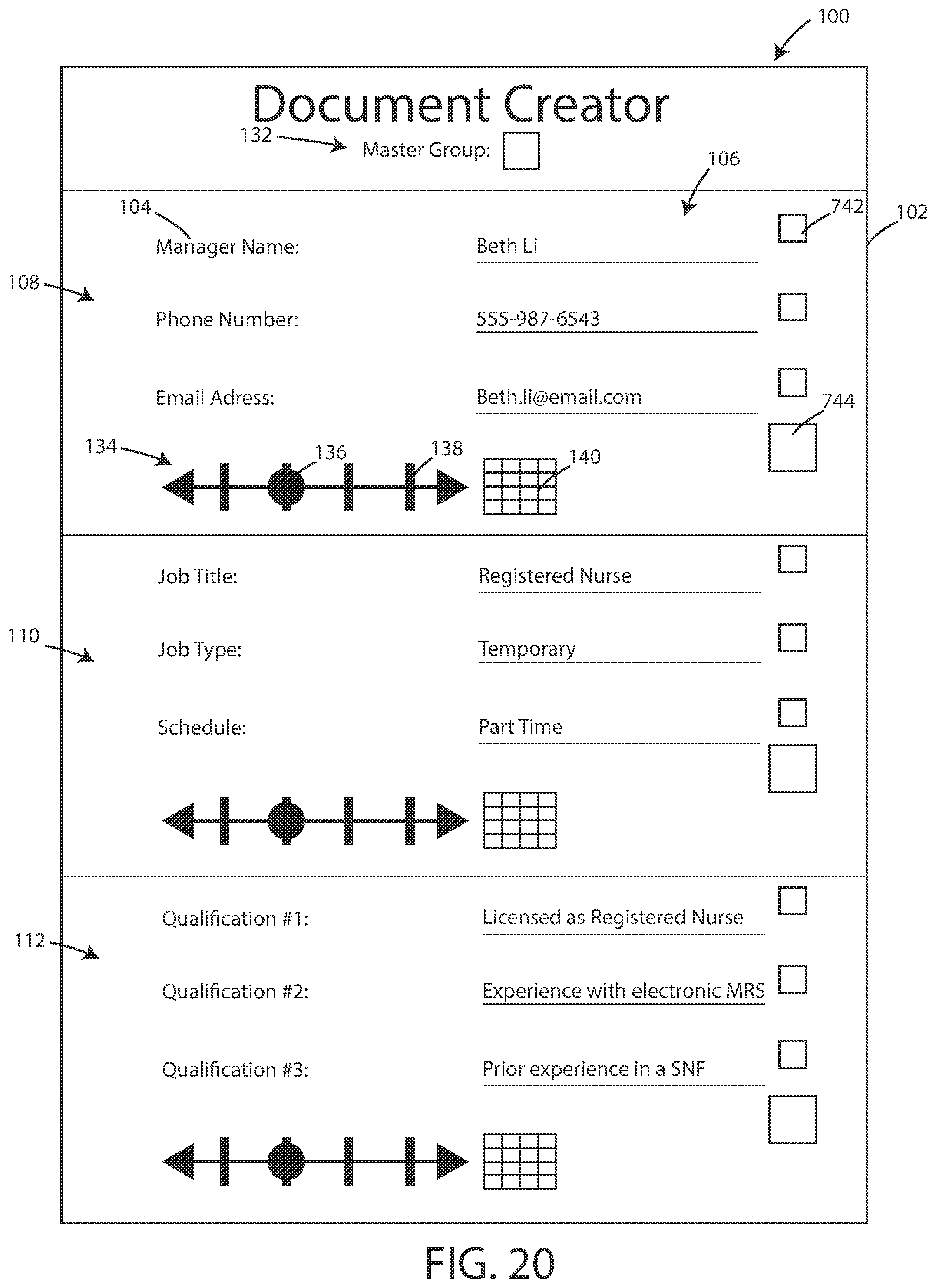 Patent US12321694 Figure 20 – User interface and systems for document creation