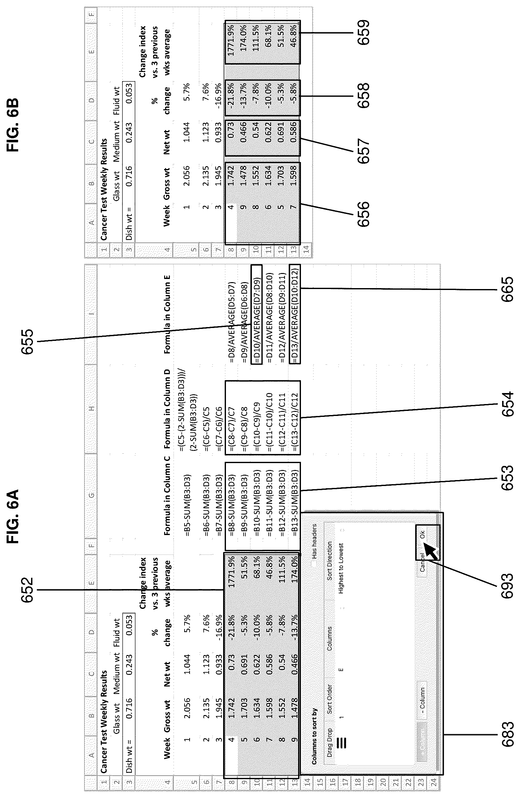 Patent US12321695 Figure 6 – Methods and systems for sorting spreadsheet cells with formulas