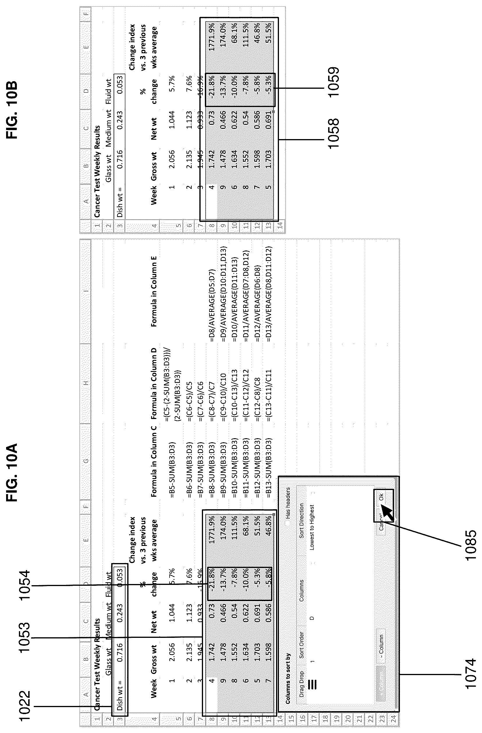 Patent US12321695 Figure 10 – Methods and systems for sorting spreadsheet cells with formulas