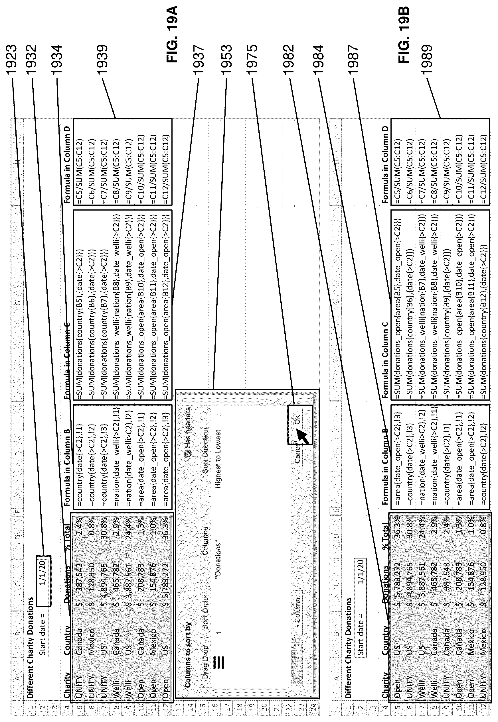 Patent US12321695 Figure 19 – Methods and systems for sorting spreadsheet cells with formulas