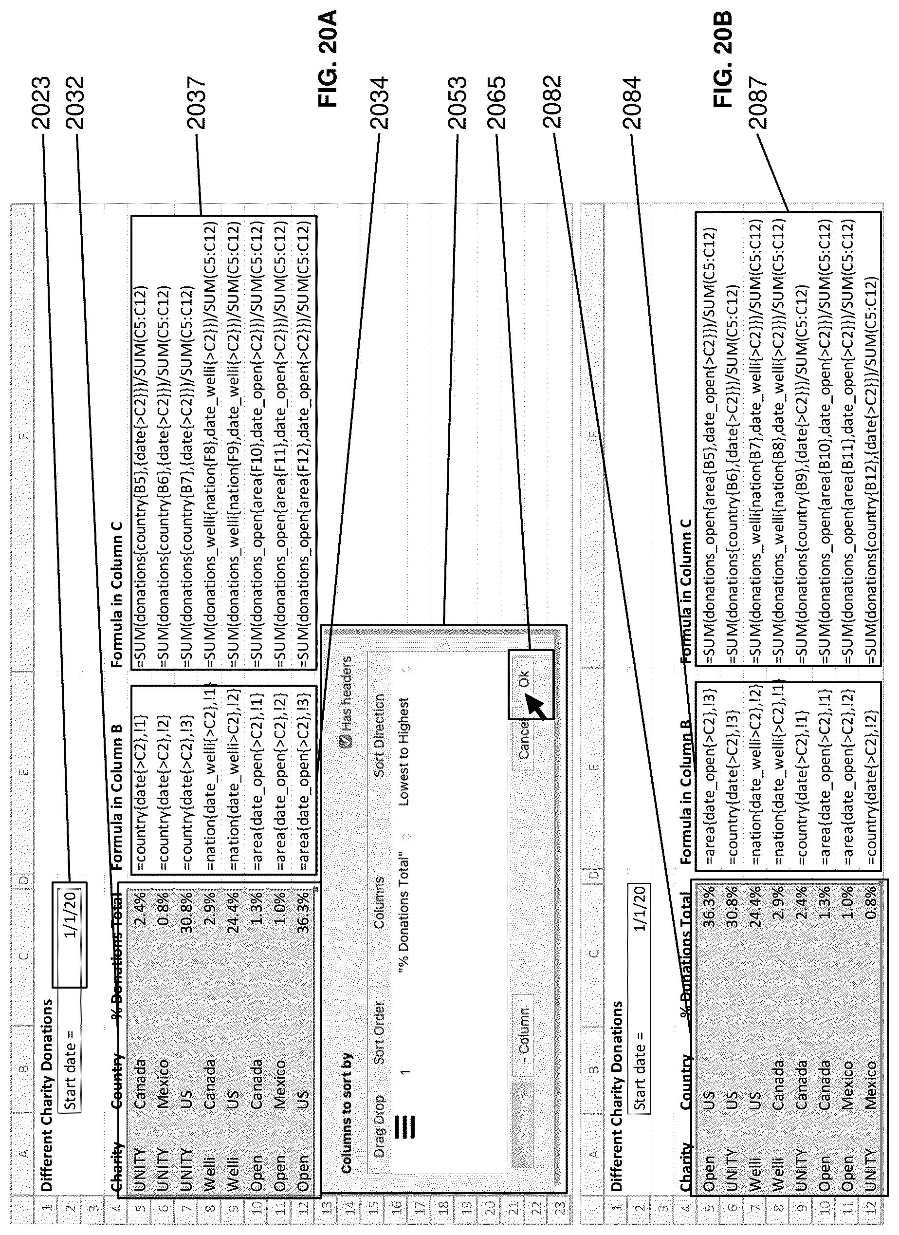 Patent US12321695 Figure 20 – Methods and systems for sorting spreadsheet cells with formulas