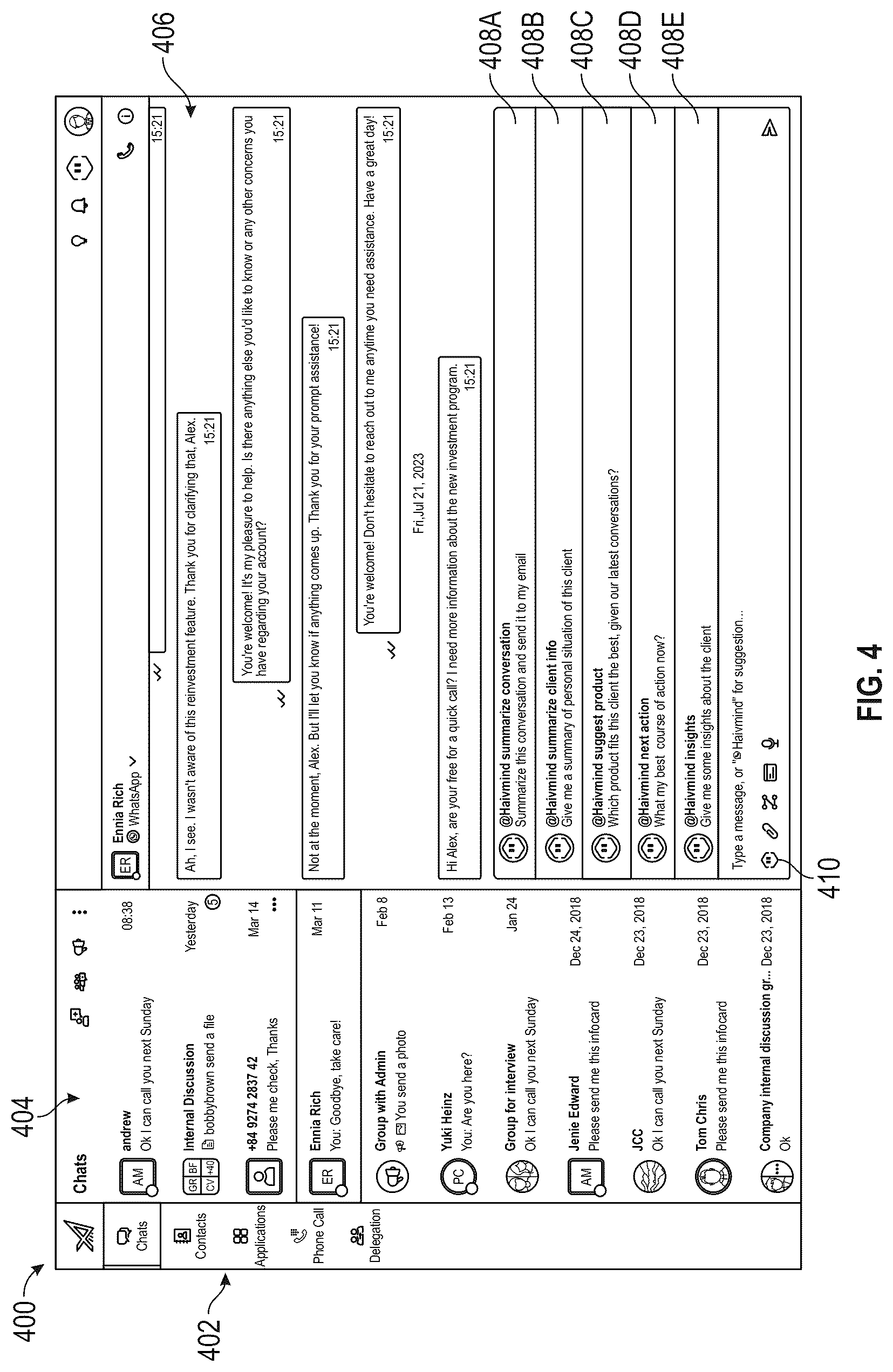 Patent US12321696 Figure 4 – Artificial intelligence enterprise application framework