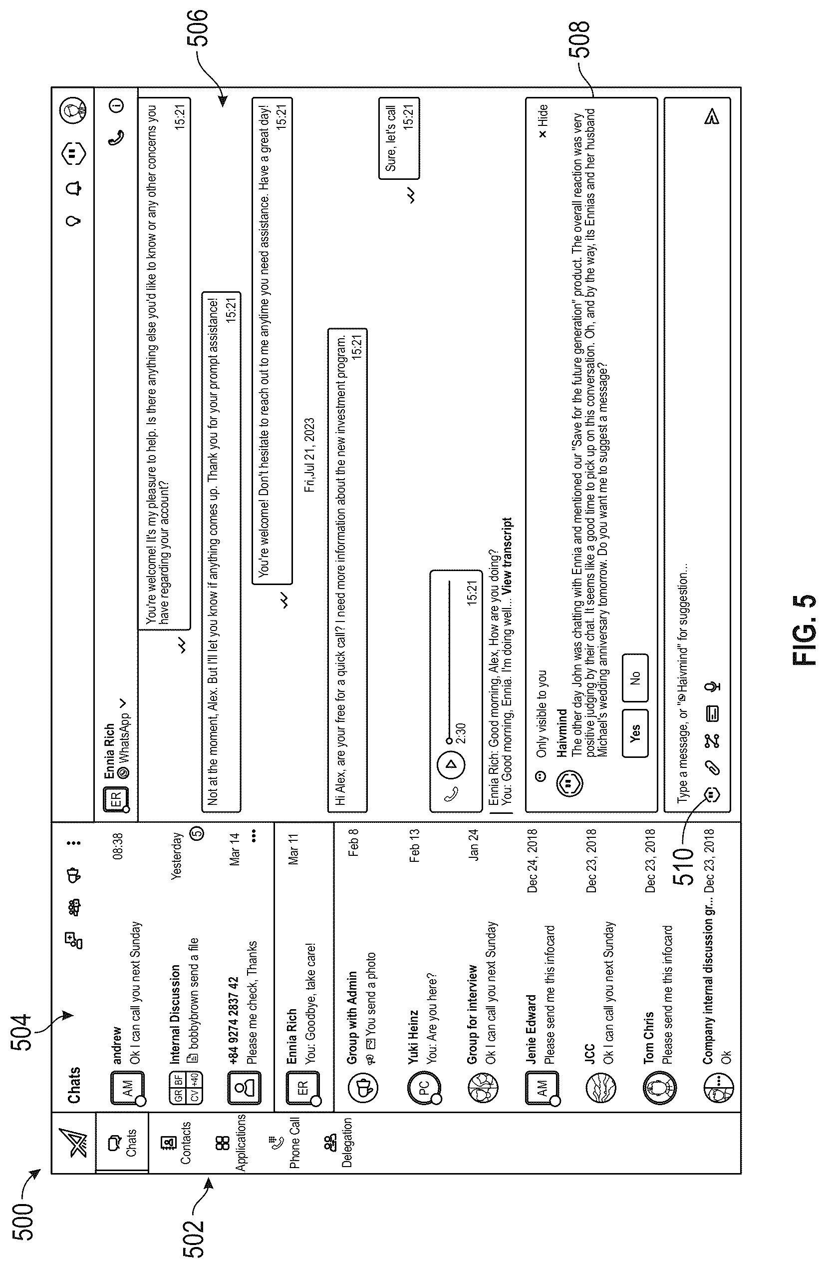 Patent US12321696 Figure 5 – Artificial intelligence enterprise application framework