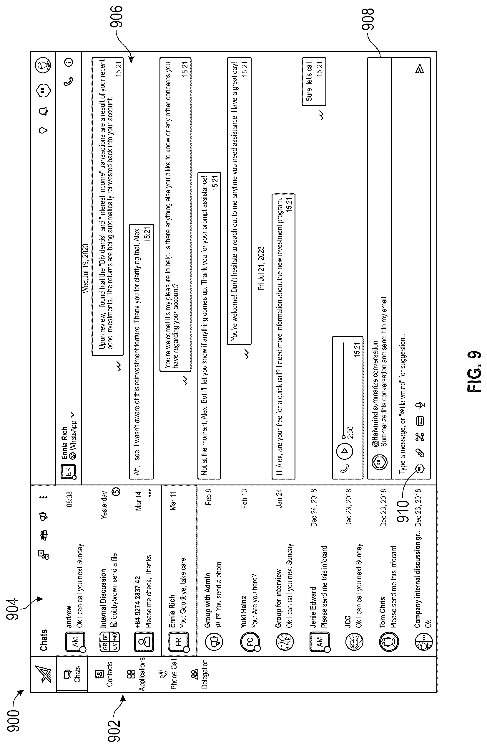 Patent US12321696 Figure 9 – Artificial intelligence enterprise application framework