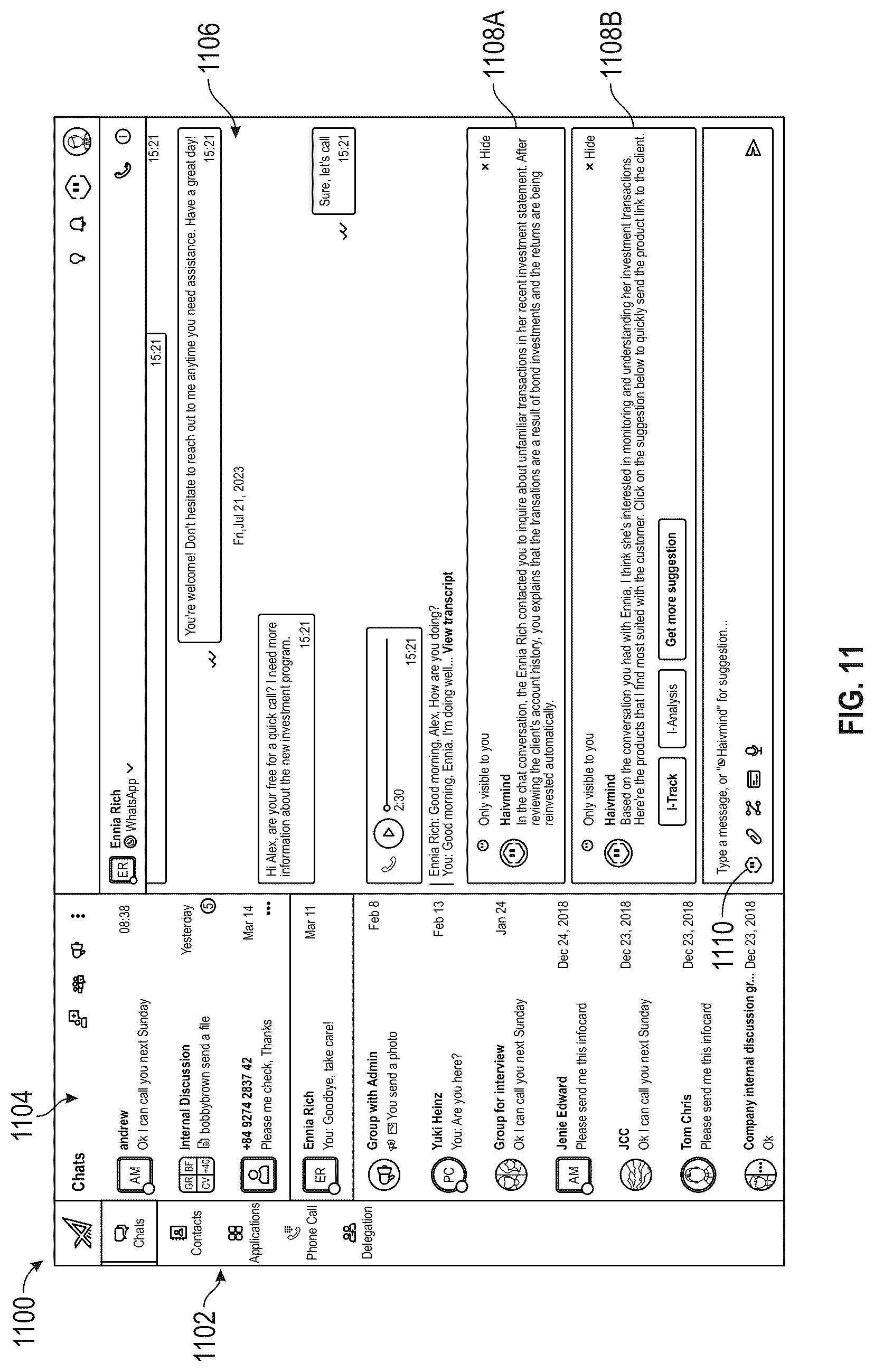Patent US12321696 Figure 11 – Artificial intelligence enterprise application framework