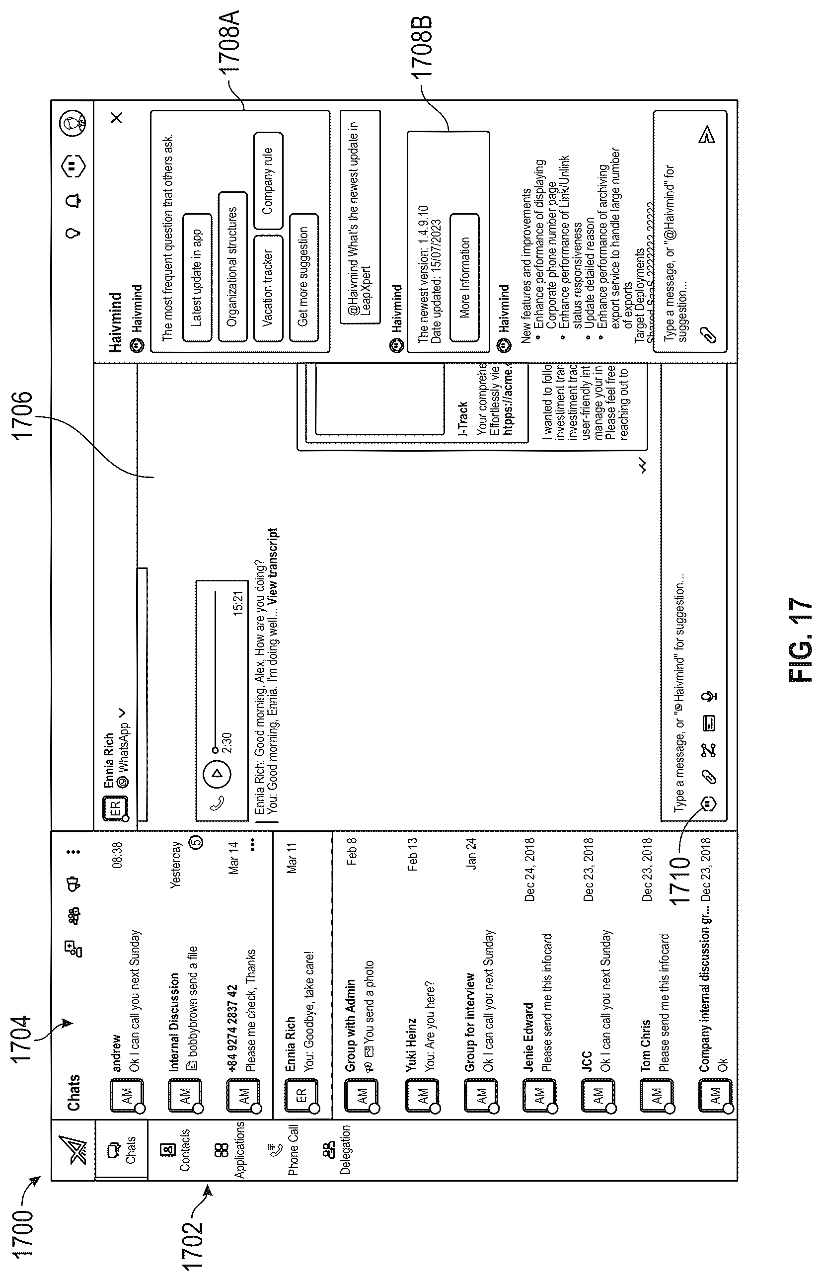 Patent US12321696 Figure 17 – Artificial intelligence enterprise application framework