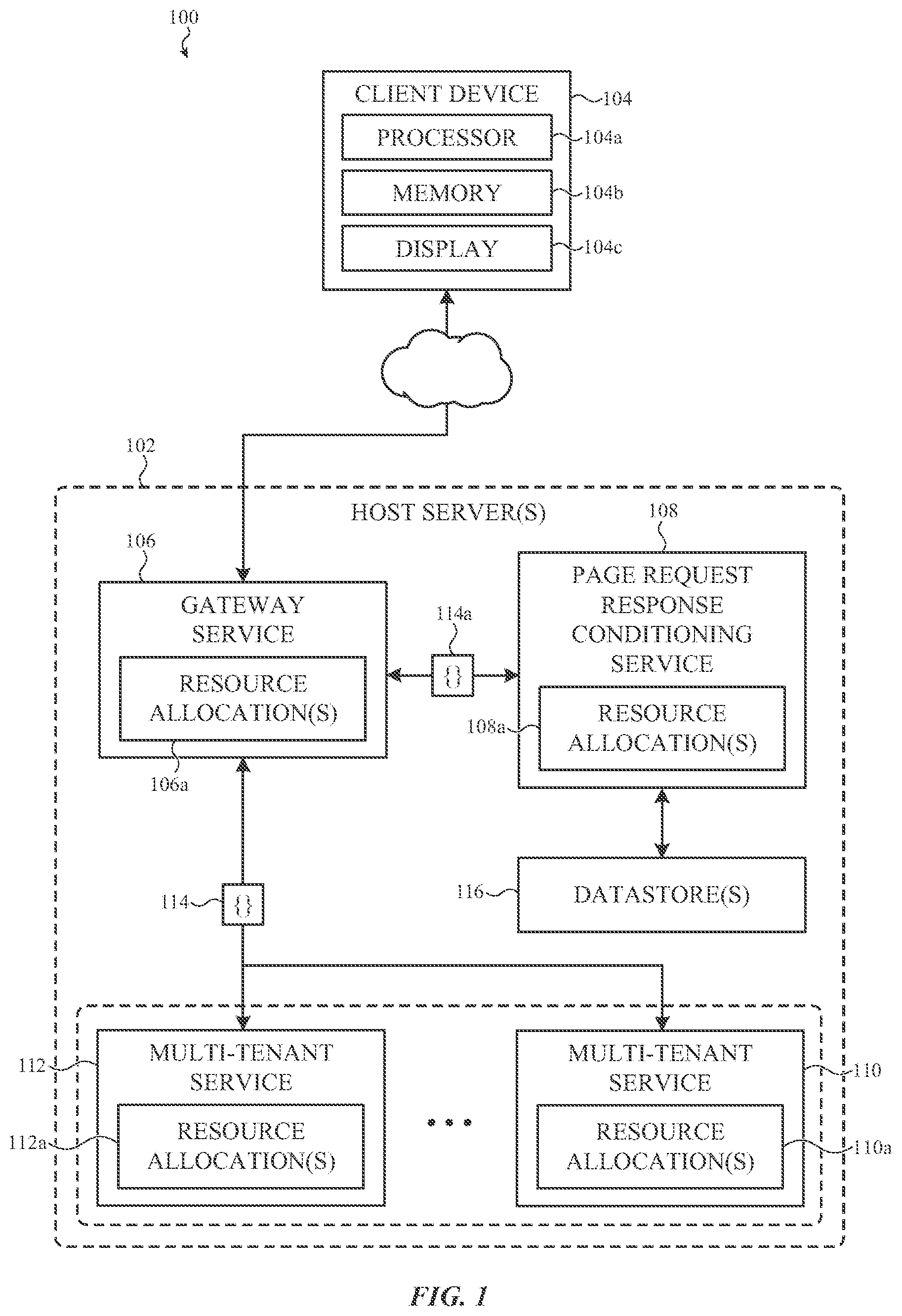 Patent US12321757 Figure 1 – Decreasing apparent load time for a frontend application when requesting a page from a backend application of a multiuser collaboration tool