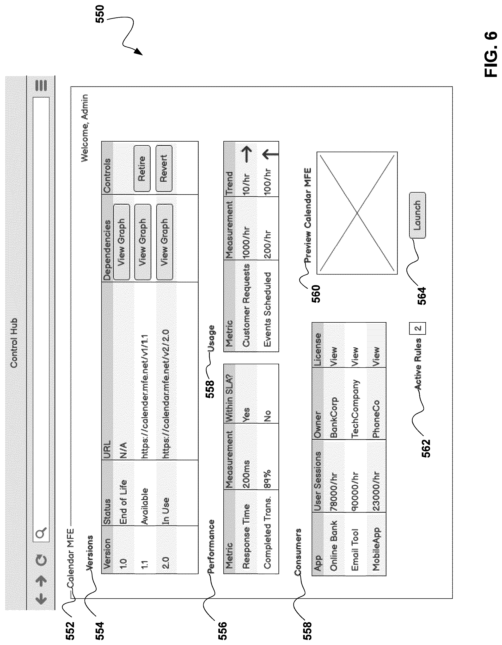 Patent US12321761 Figure 6 – Hub for micro front-end services