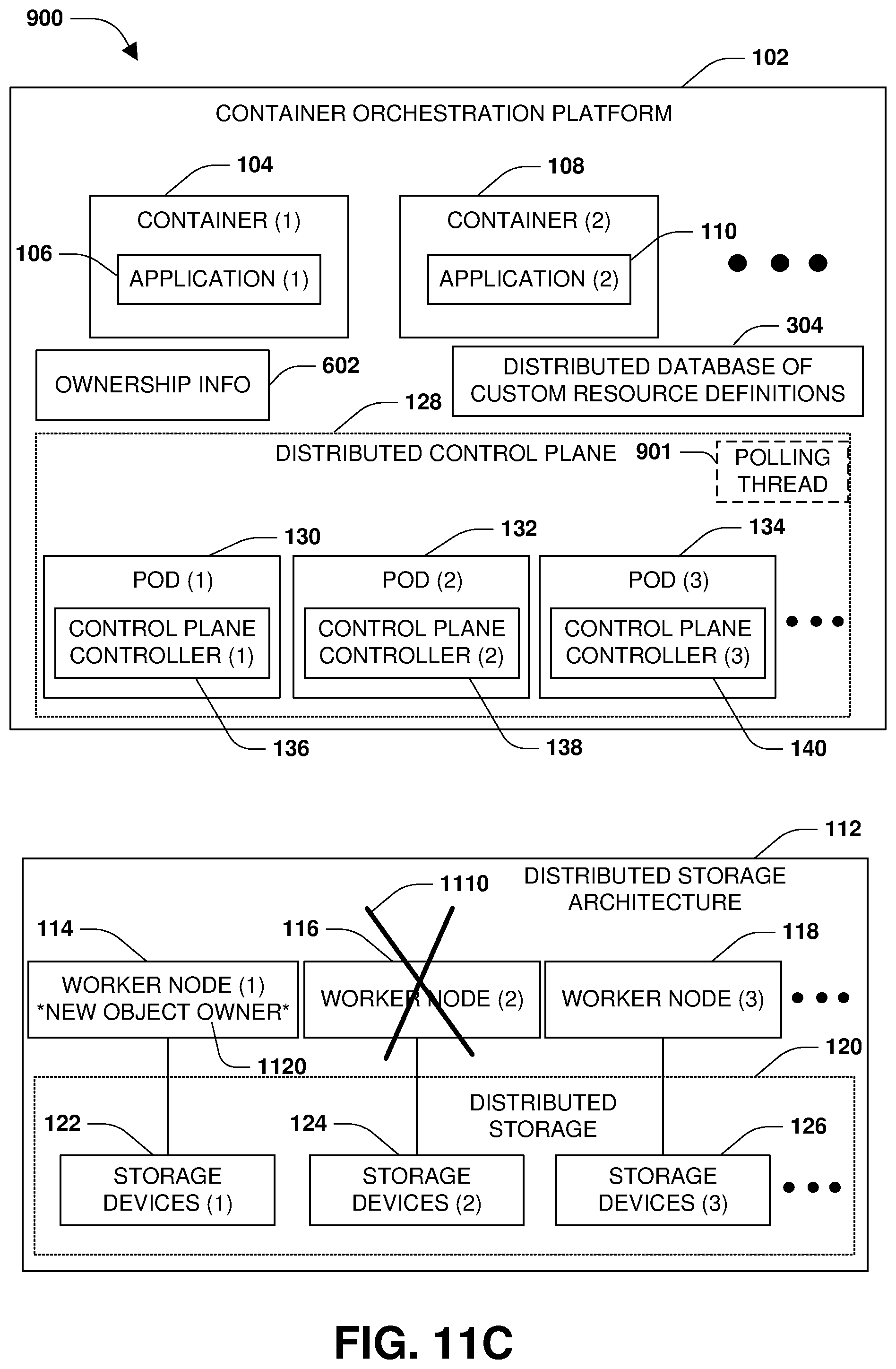 Patent US12321790 Figure 16 – Distributed control plane for handling worker node failures of a distributed storage architecture
