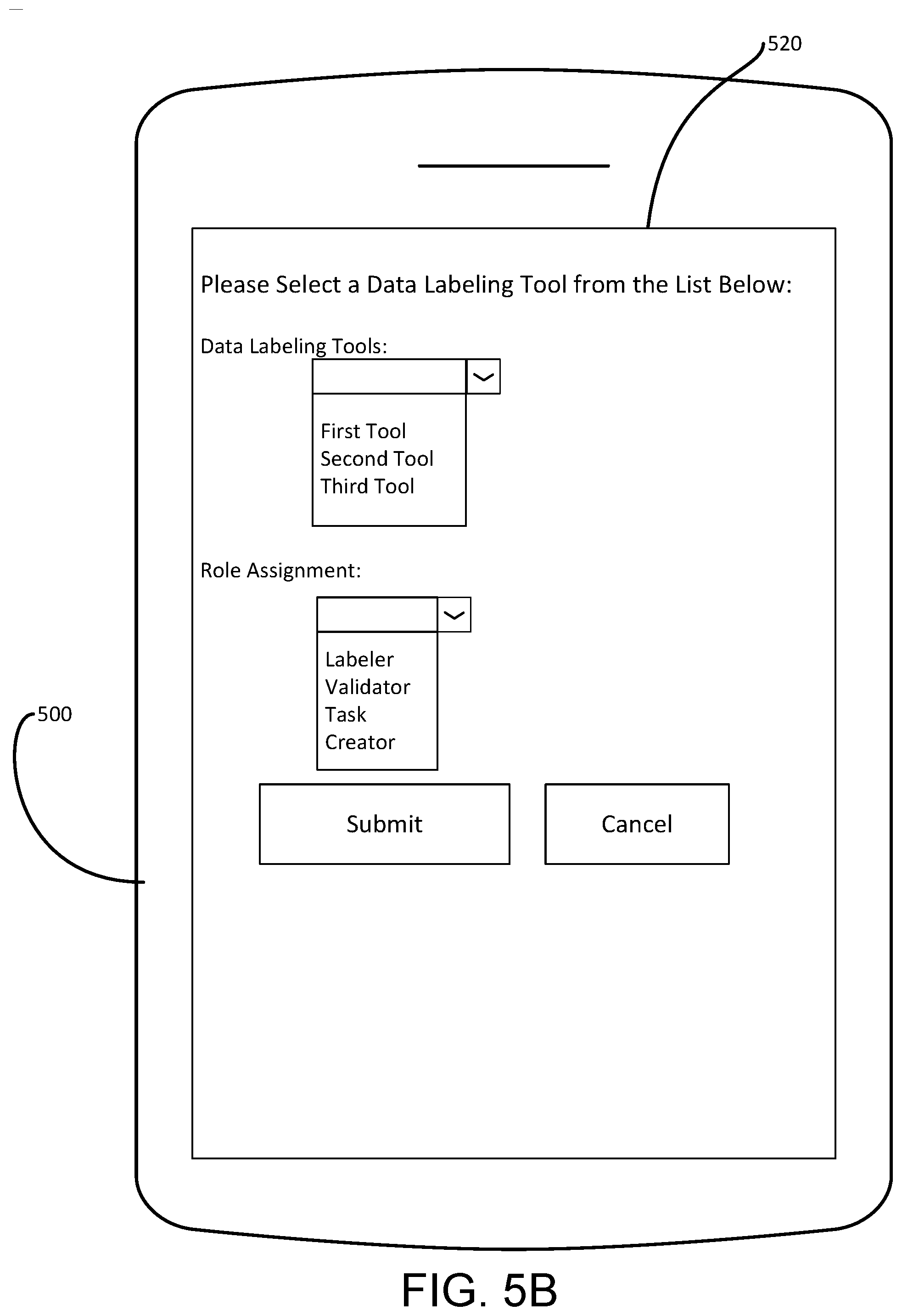 Patent US12321858 Figure 7 – Multiple data labeling interfaces with a common data infrastructure