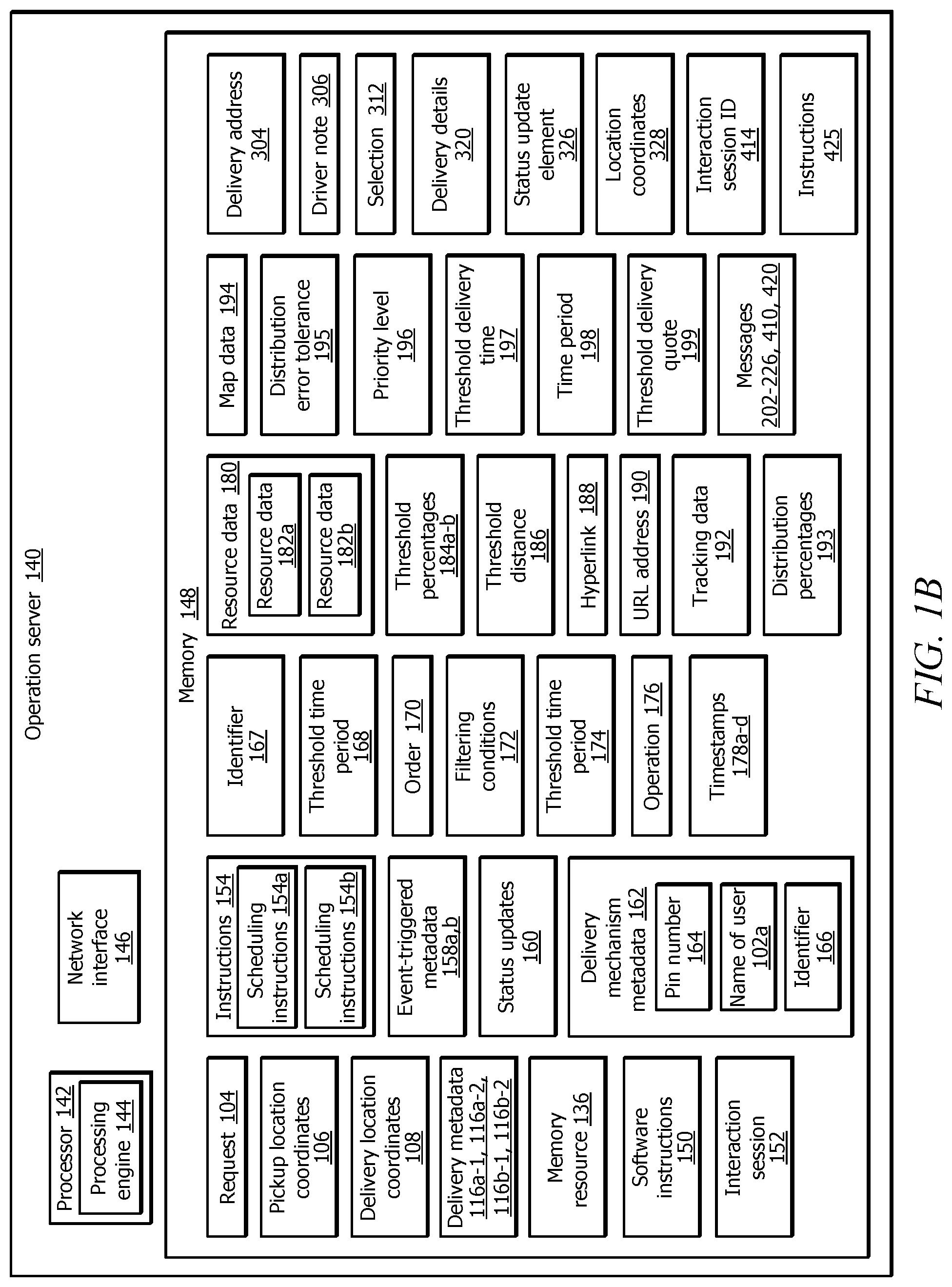Patent US12321883 Figure 2 – Autonomous delivery mechanism and a user device network communication