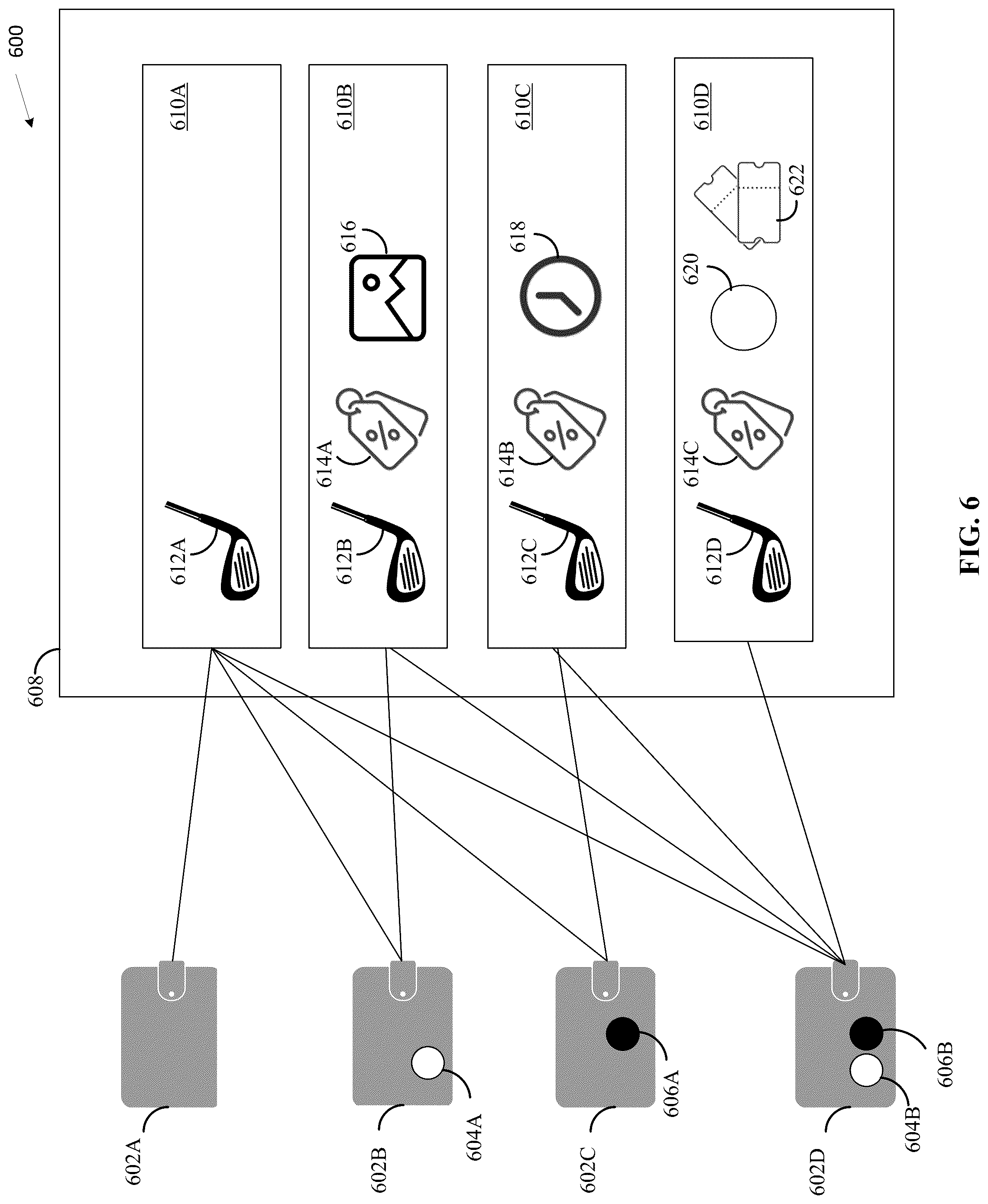 Patent US12321913 Figure 6 – Golf systems and methods using digital assets