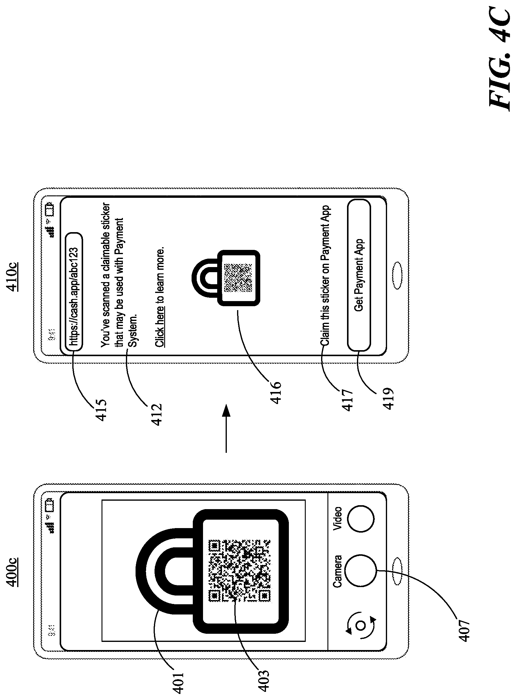Patent US12321919 Figure 6 – Context-based actions from matrix codes
