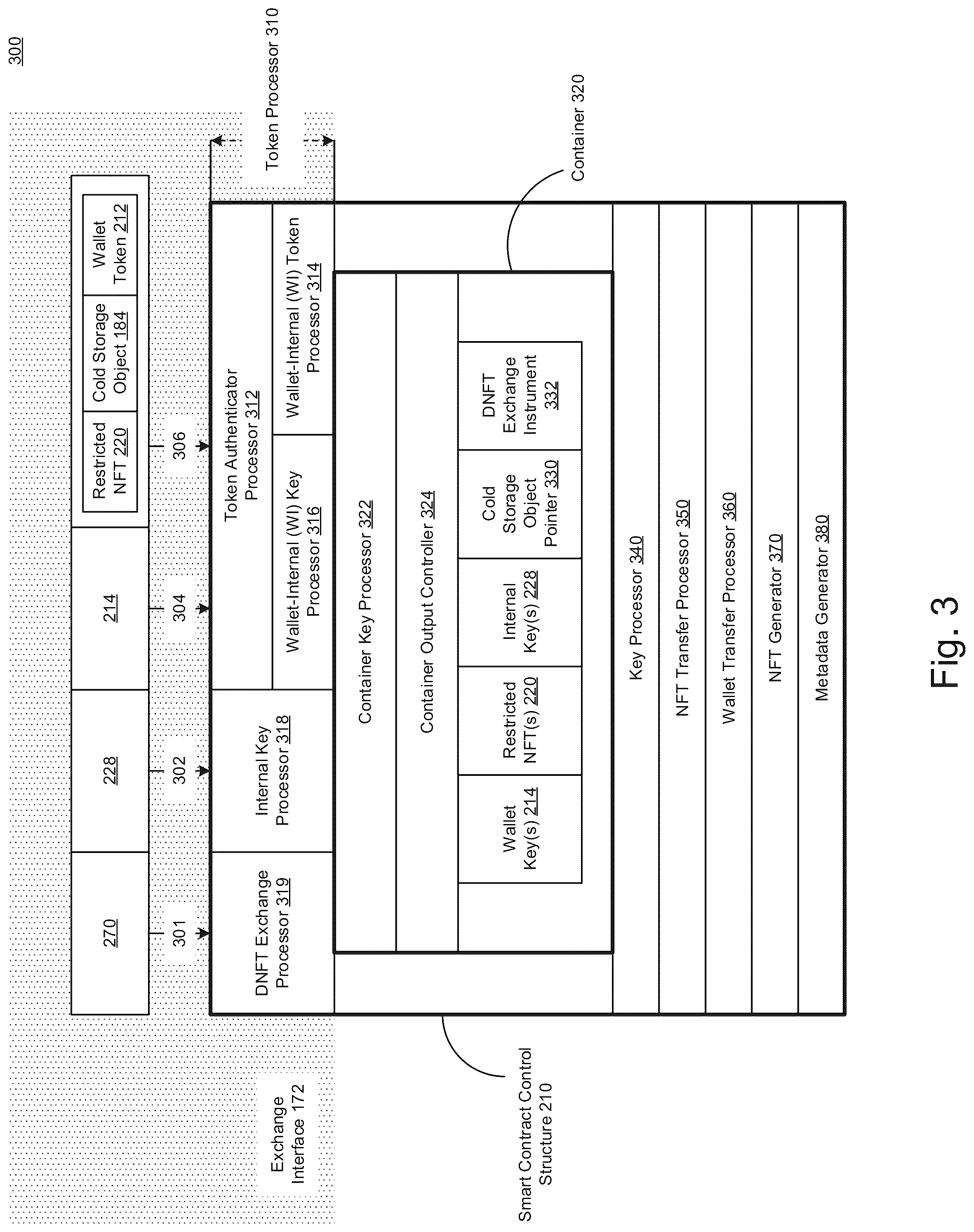 Patent US12321924 Figure 3 – Dynamic token instrument using a protection architecture