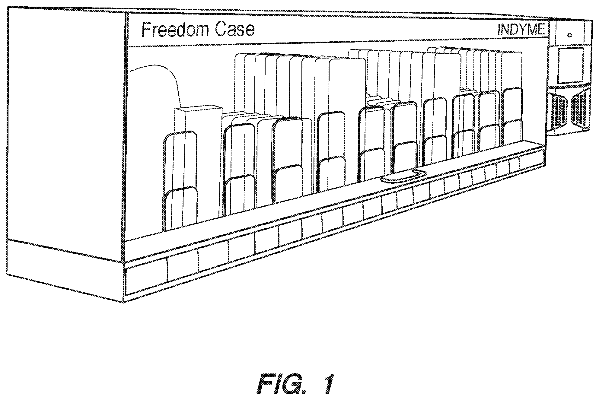 Patent US12321952 Figure 1 – System providing self-service access to locked fitting rooms