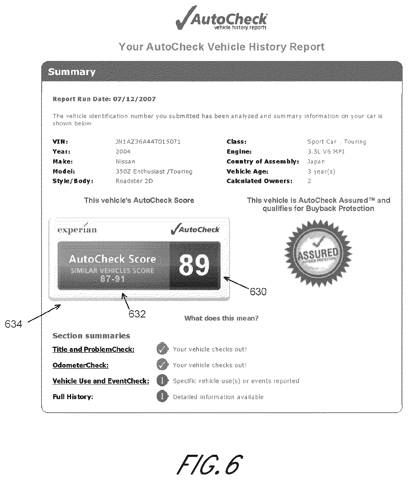 Patent US12321968 Figure 7 – System and method for providing a score for a used vehicle