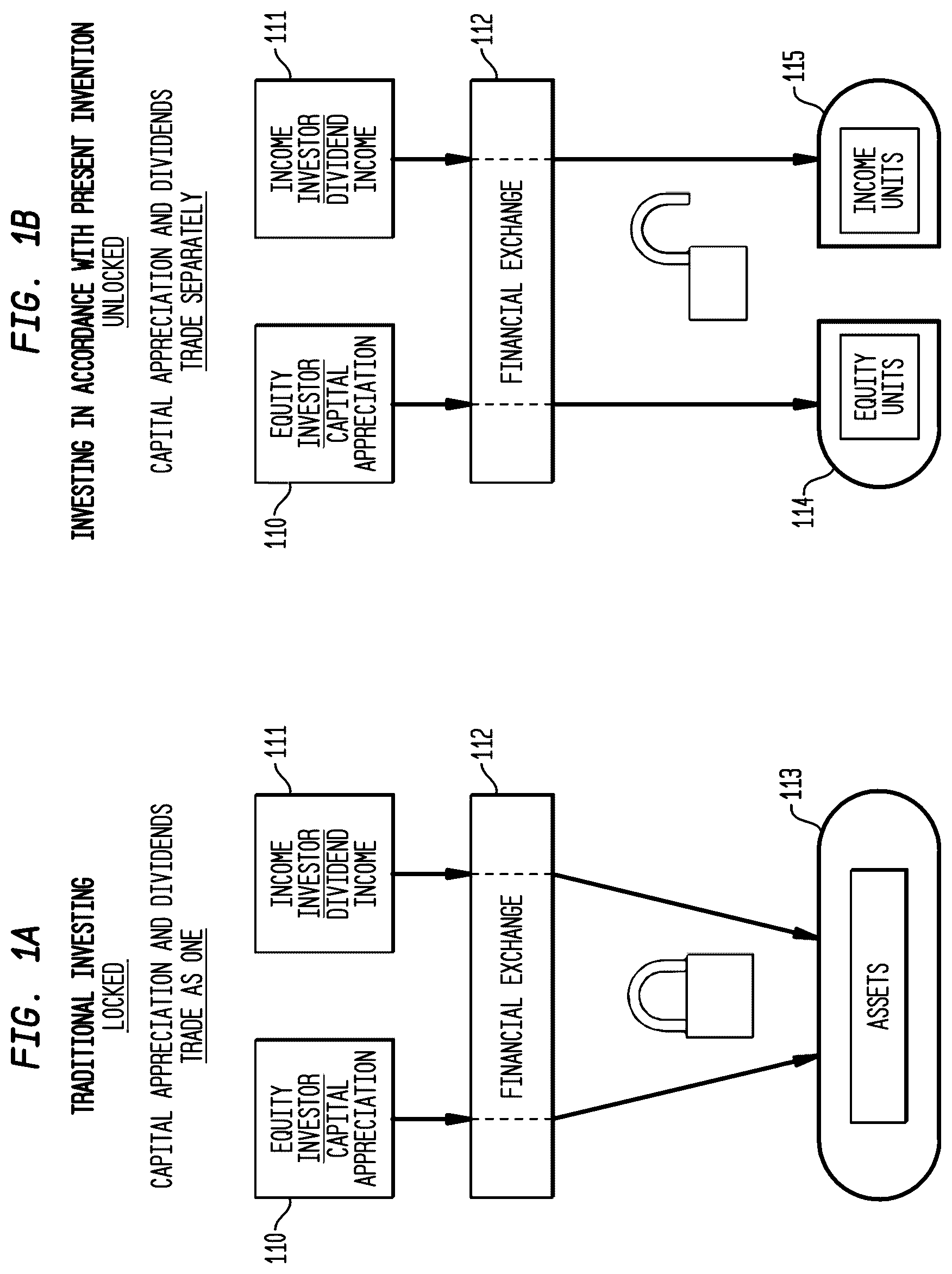 Patent US12321990 Figure 1 – Component-dependent variable combination of separately traded registered discount income and equity securities and systems and methods for trading thereof