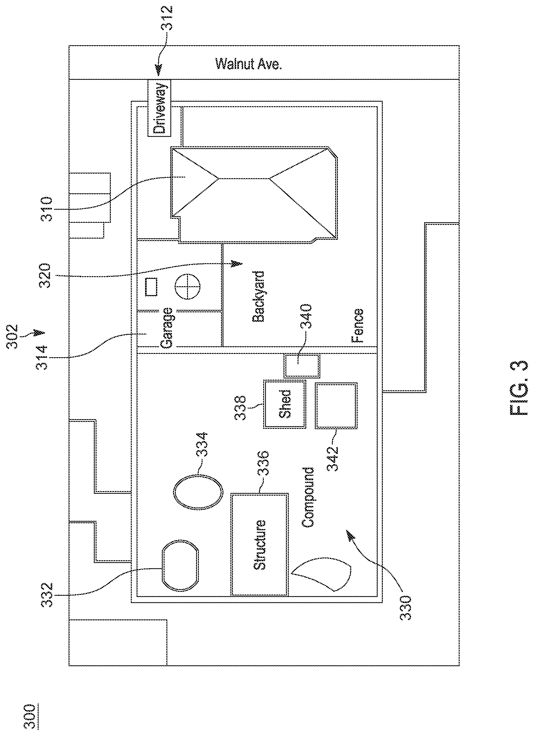 Patent US12321998 Figure 3 – Automated detection of and response to probable unlawful activity at commercial or residential property