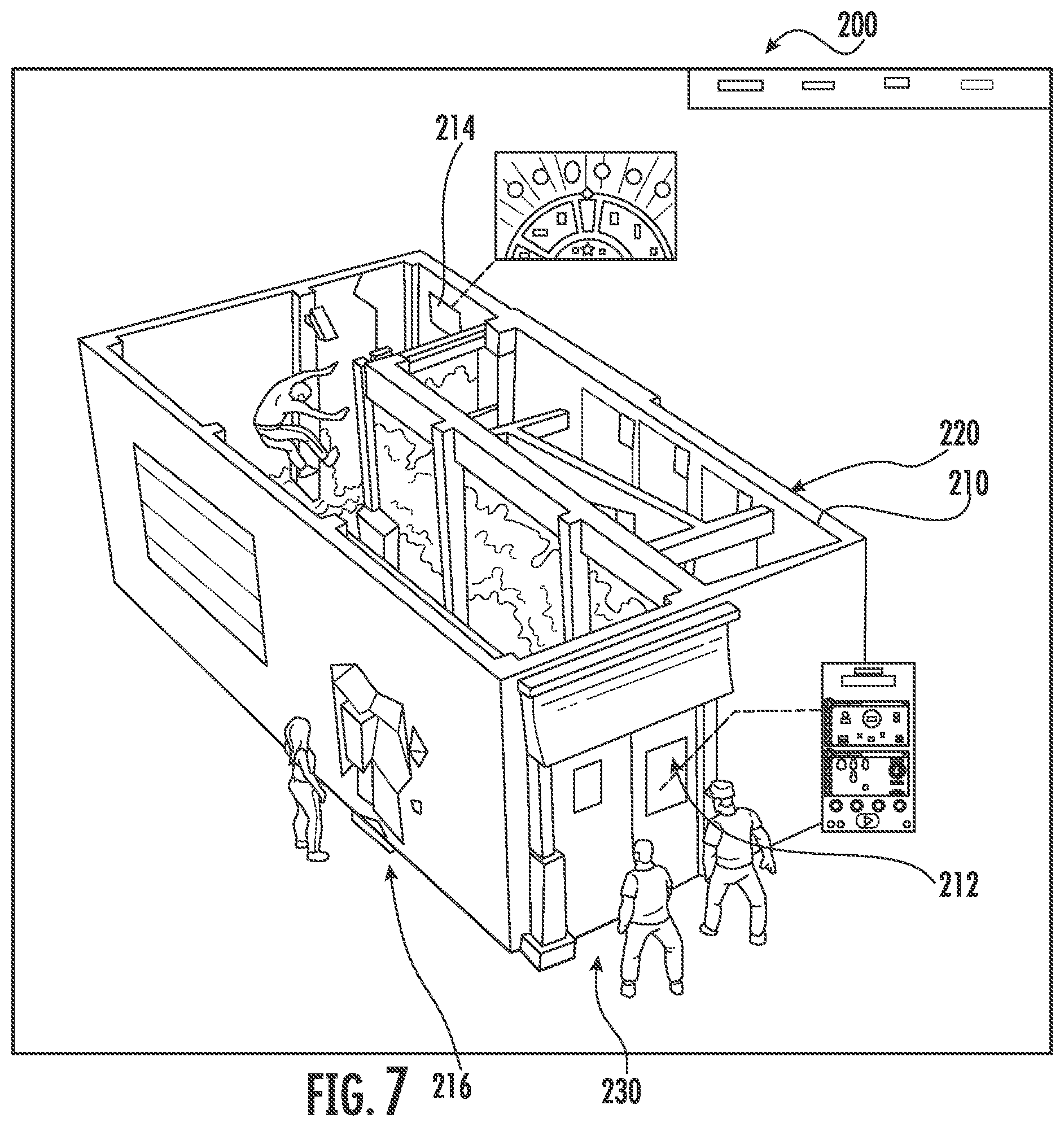 Patent US12322019 Figure 7 – Systems and methods for providing physical challenge games