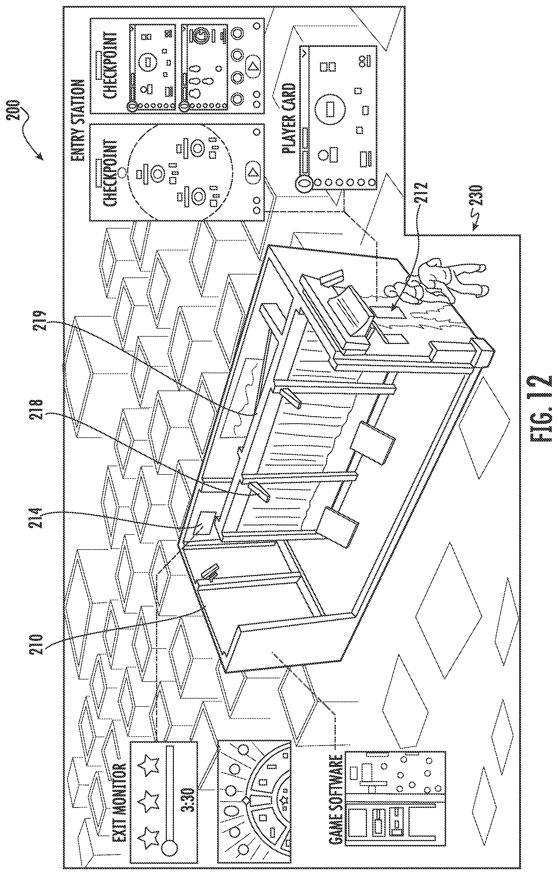 Patent US12322019 Figure 12 – Systems and methods for providing physical challenge games
