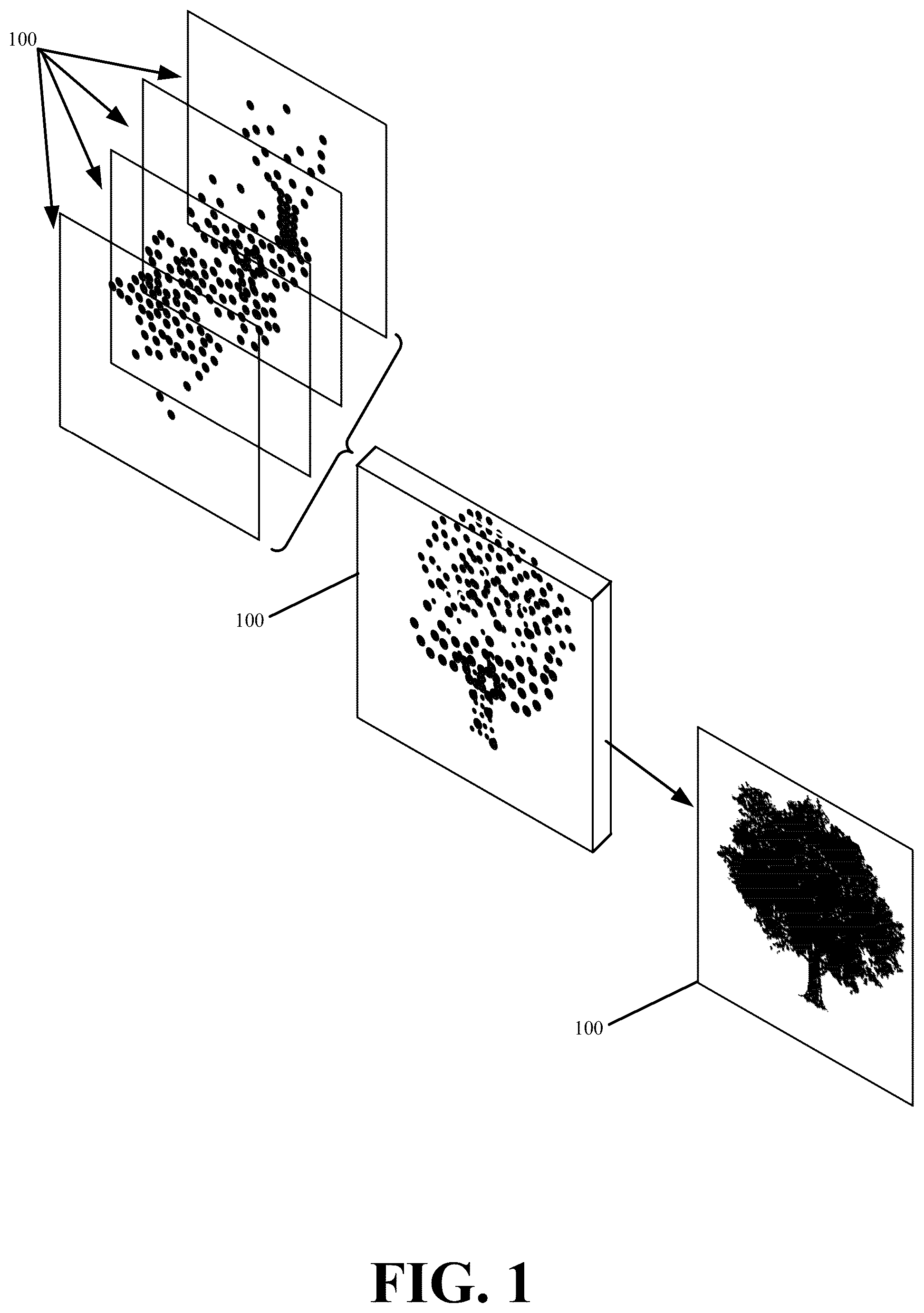 Patent US12322031 — Systems and methods for reducing point cloud and texture data using adapted splatting techniques — Figure 1