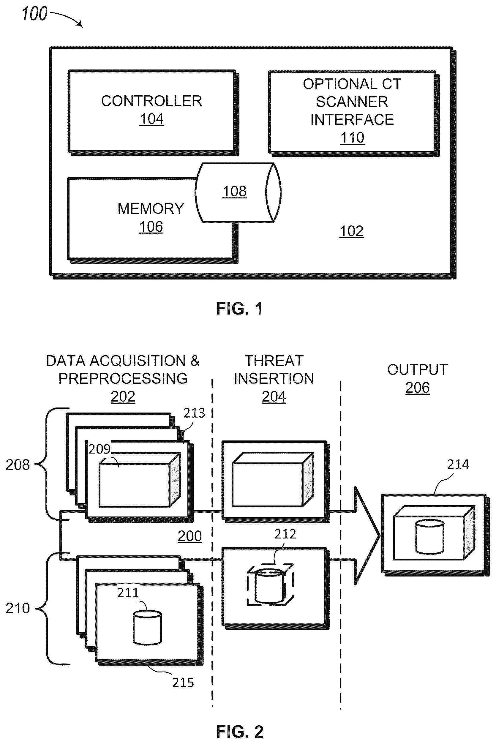 Patent US12322032 — Techniques for generating synthetic three-dimensional representations of threats disposed within a volume of a bag — Figure 1