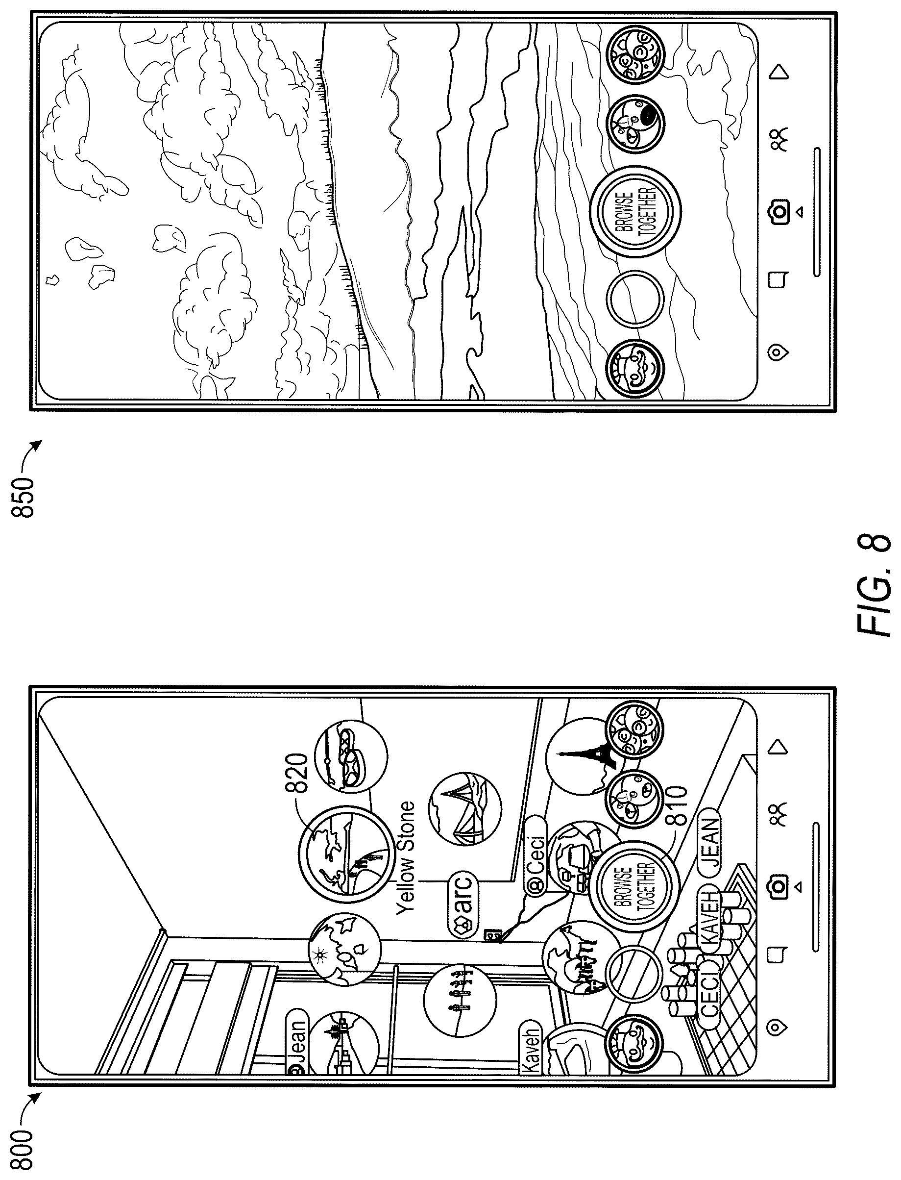 Patent US12322046 Figure 8 – Augmented reality content generators for spatially browsing travel destinations