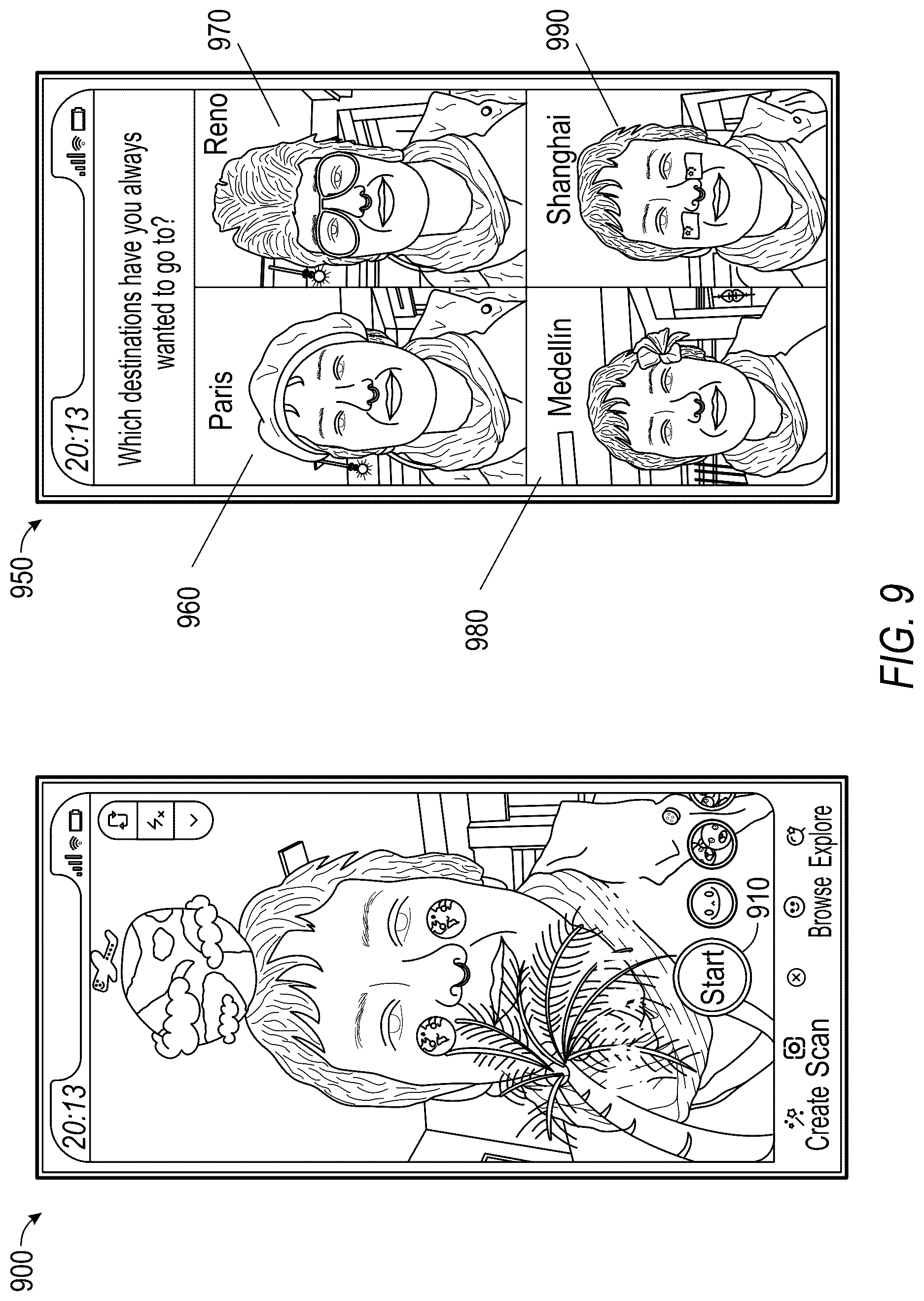 Patent US12322046 Figure 9 – Augmented reality content generators for spatially browsing travel destinations