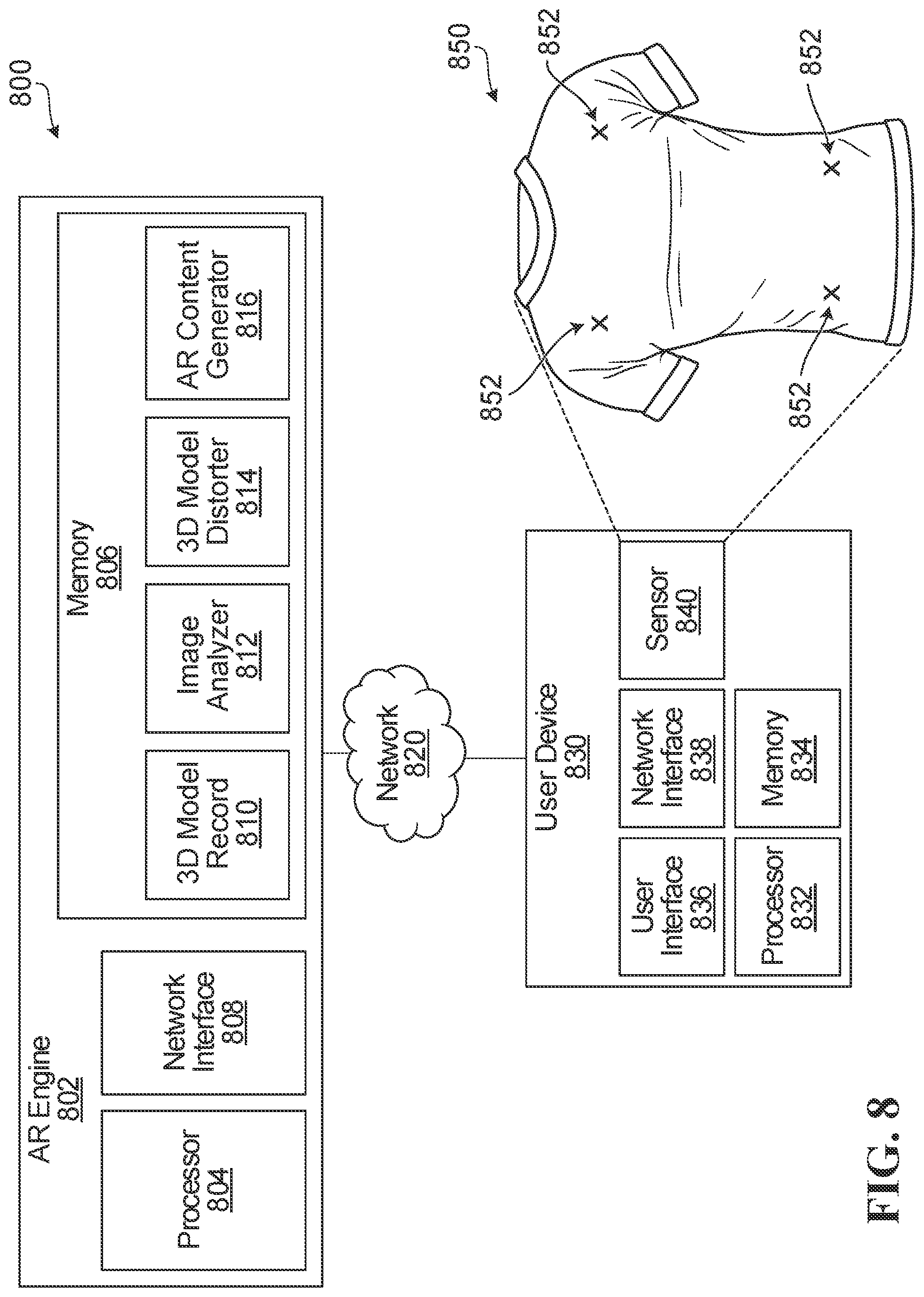 Patent US12322055 Figure 6 – Systems and methods for generating augmented reality content based on distorted three-dimensional models