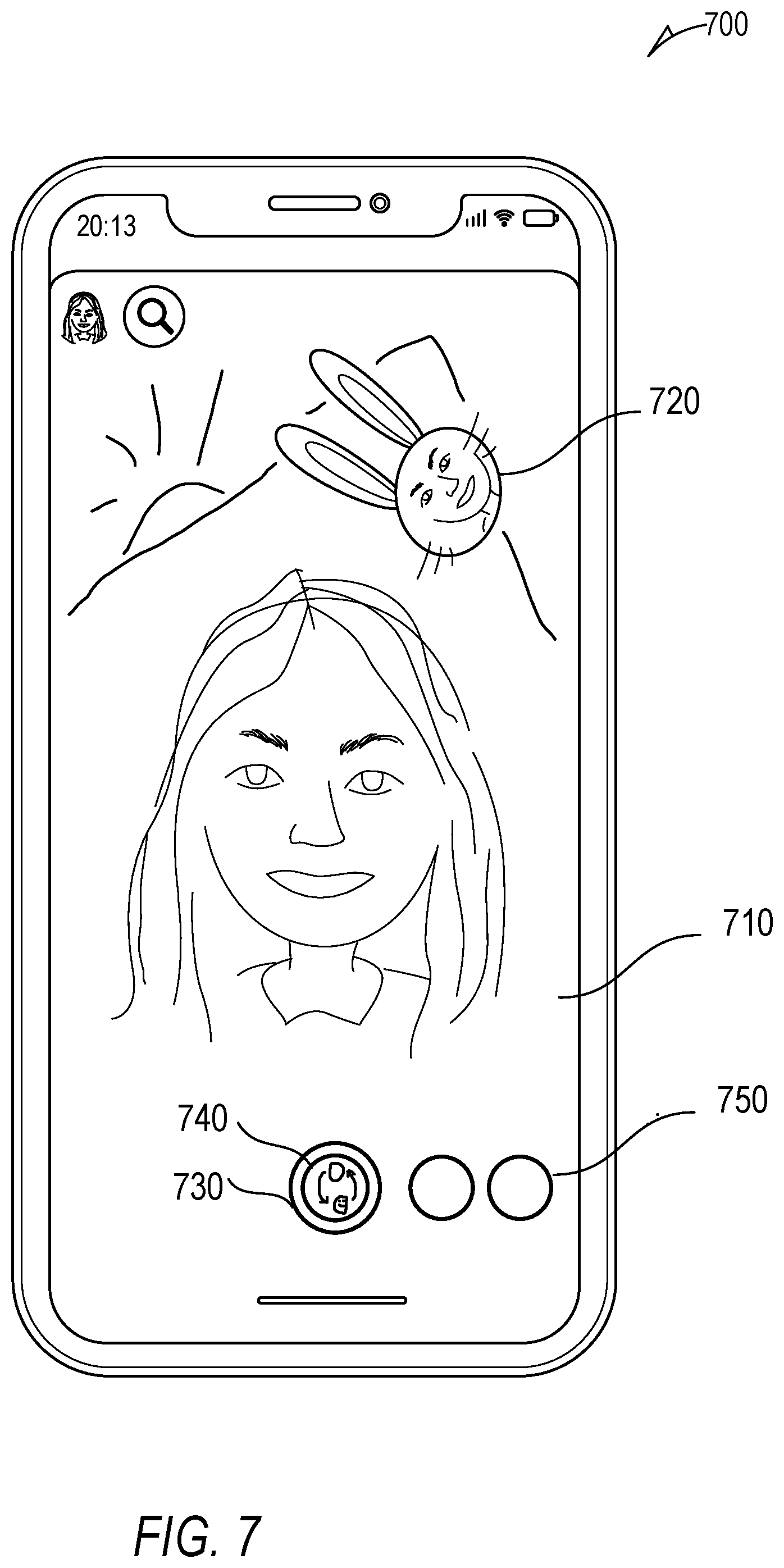Patent US12322061 Figure 7 – Using portrait images in augmented reality components