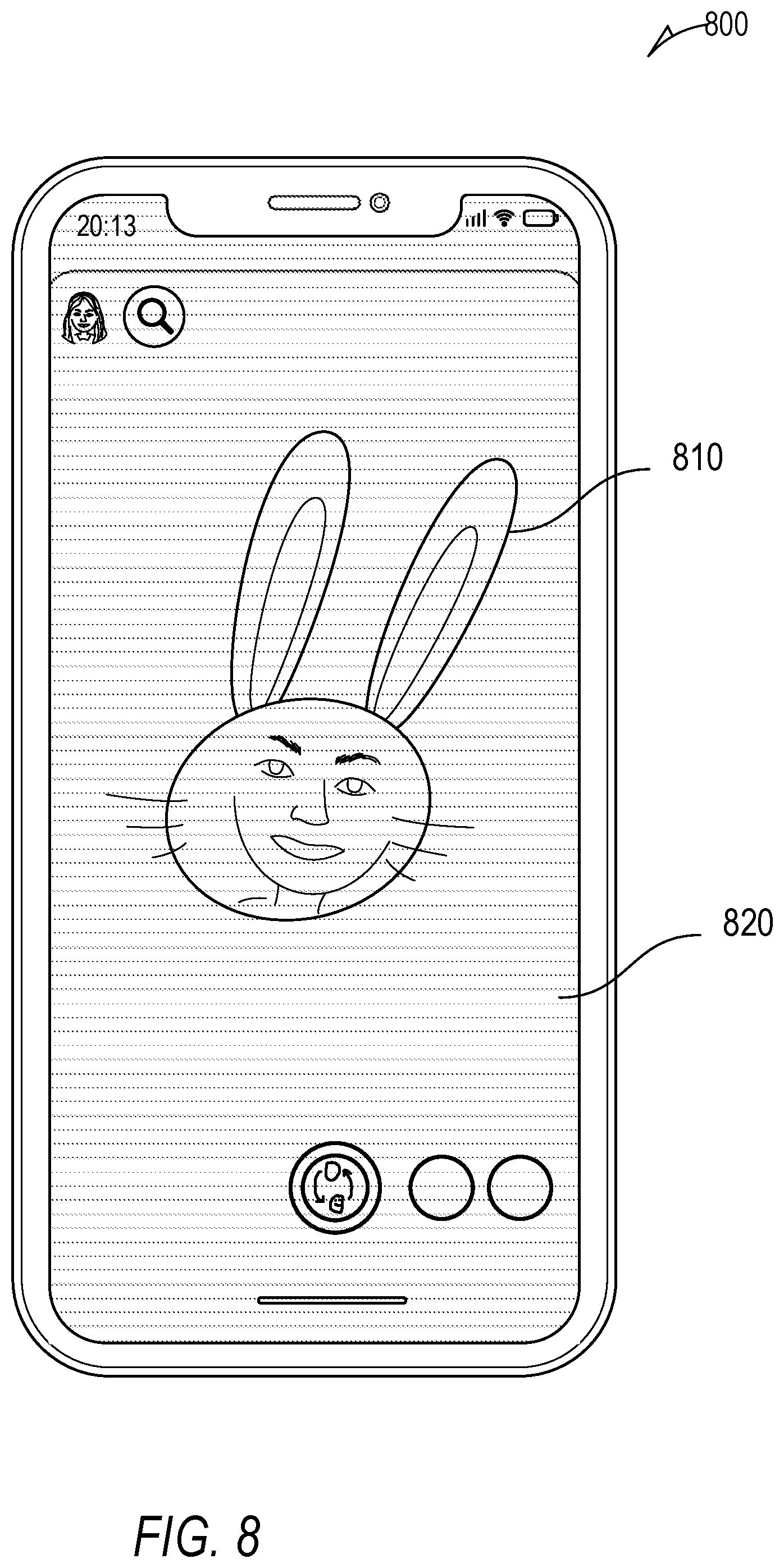 Patent US12322061 Figure 8 – Using portrait images in augmented reality components