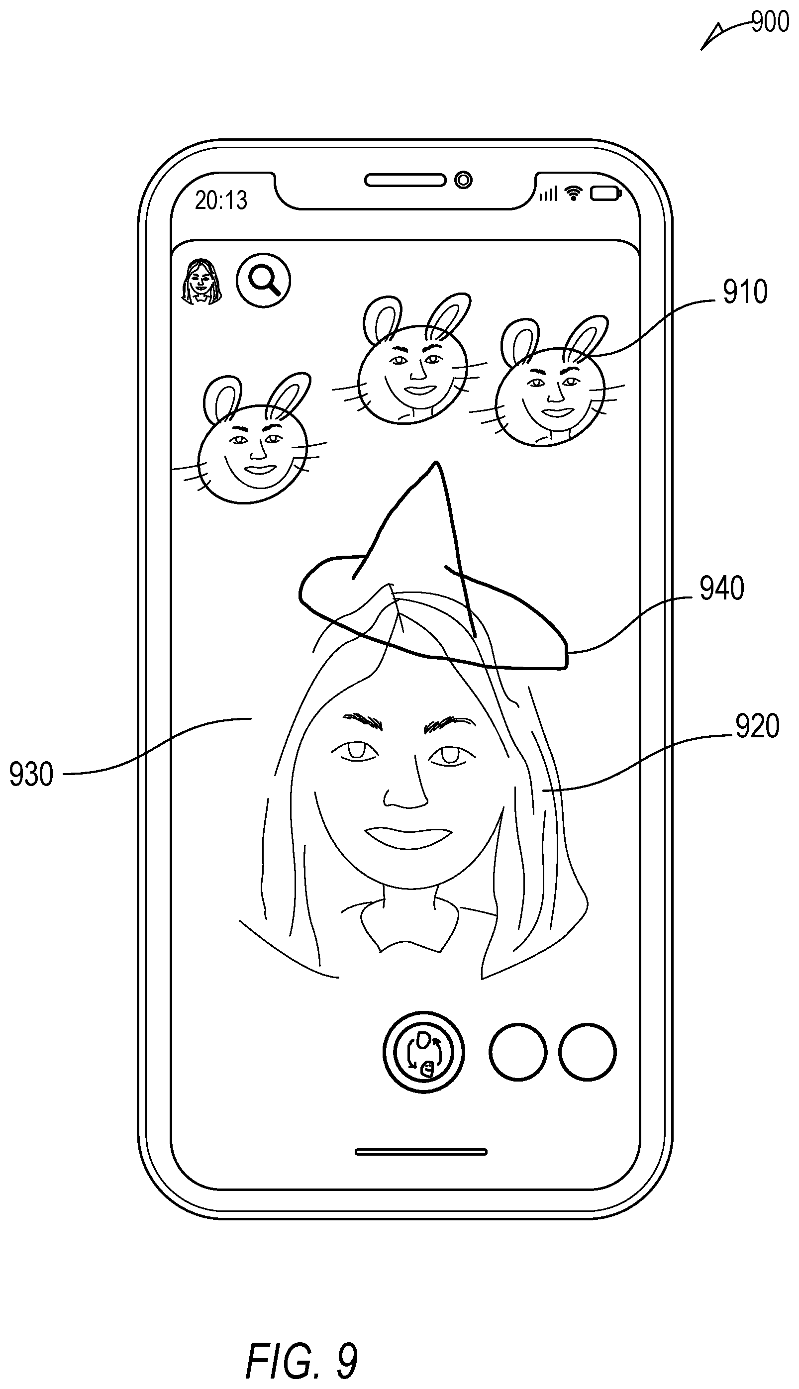 Patent US12322061 Figure 9 – Using portrait images in augmented reality components