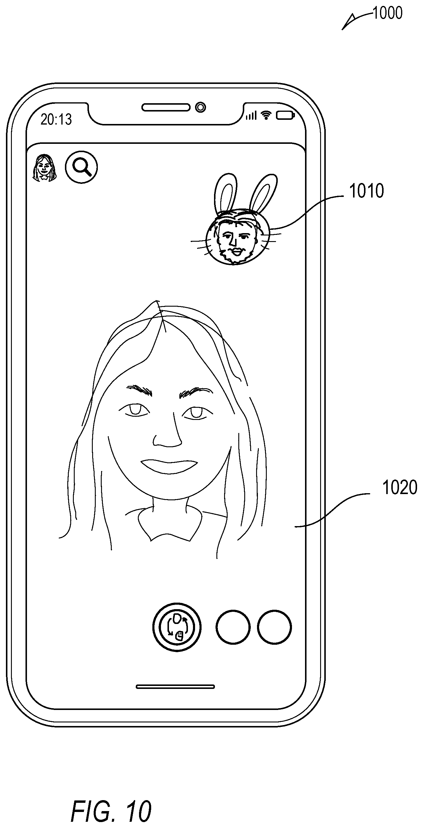 Patent US12322061 Figure 10 – Using portrait images in augmented reality components