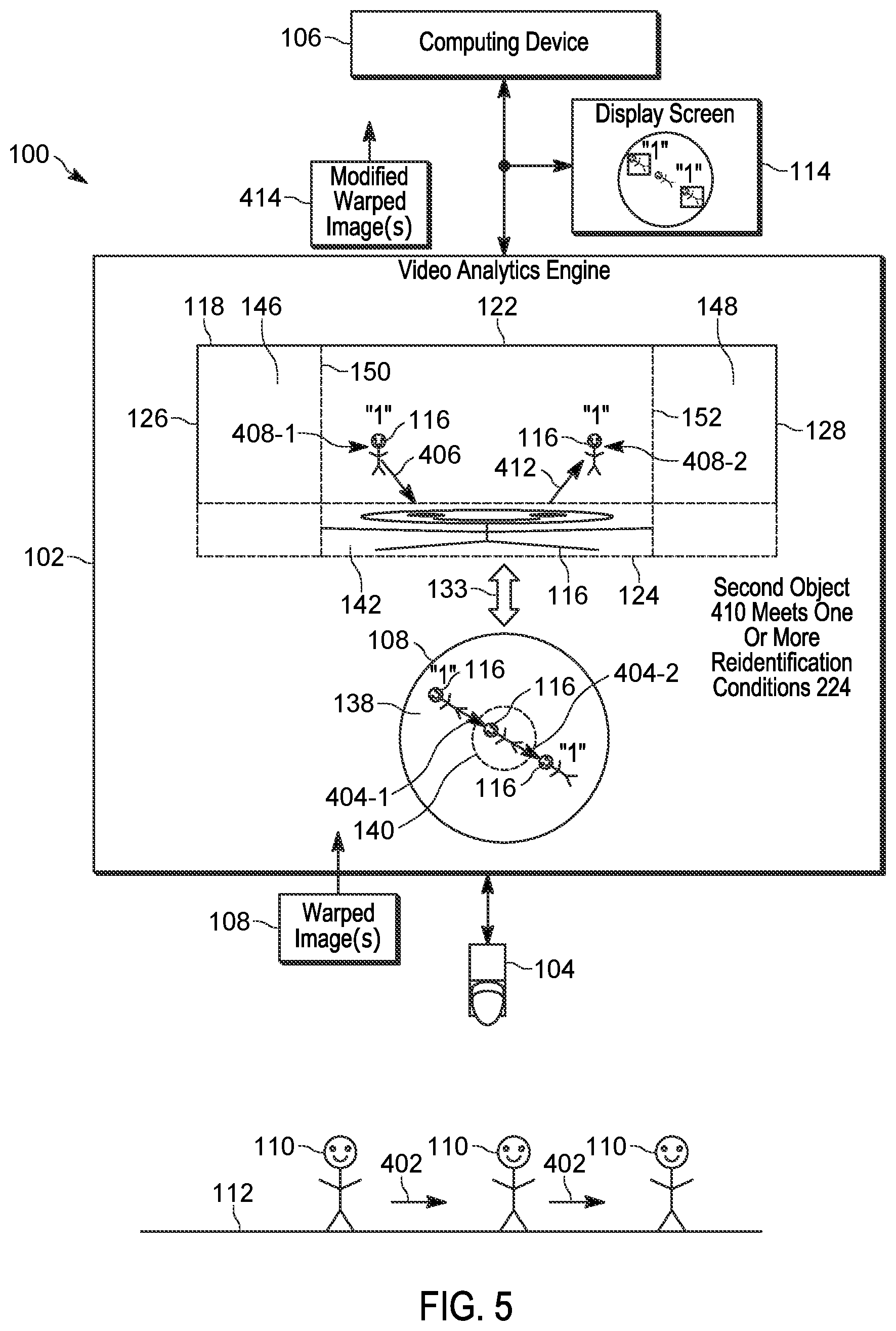 Patent US12322075 Figure 5 – Device, method and system for identifying objects in warped images from a fisheye camera