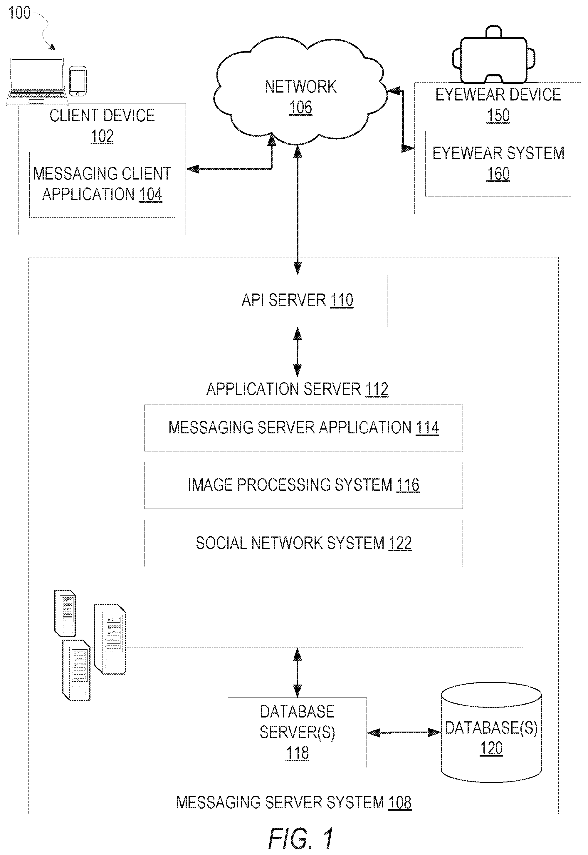 Patent US12322166 — Detection and obfuscation of display screens in augmented reality content — Figure 1