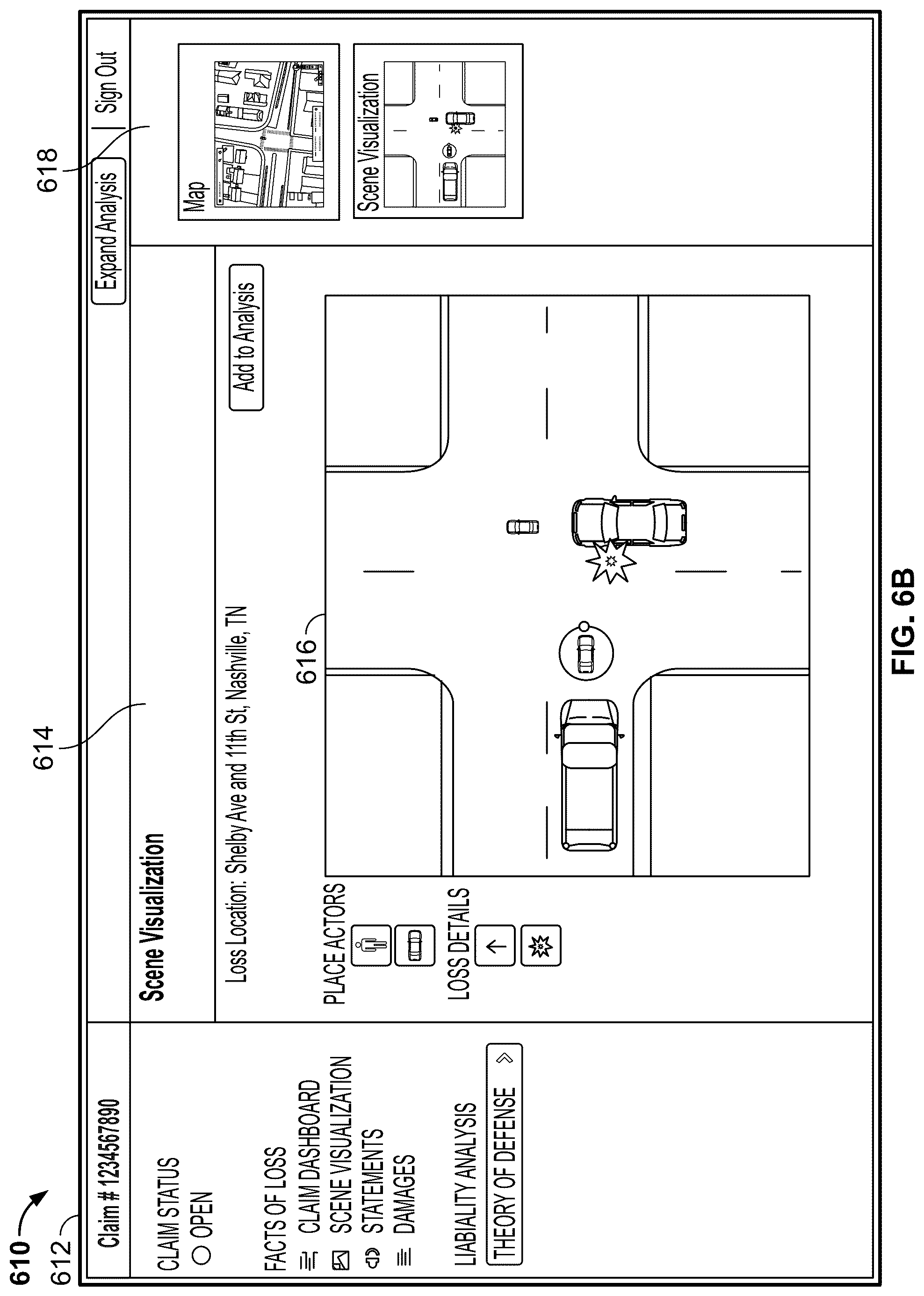 Patent US12322219 Figure 7 – System generated damage analysis using scene templates